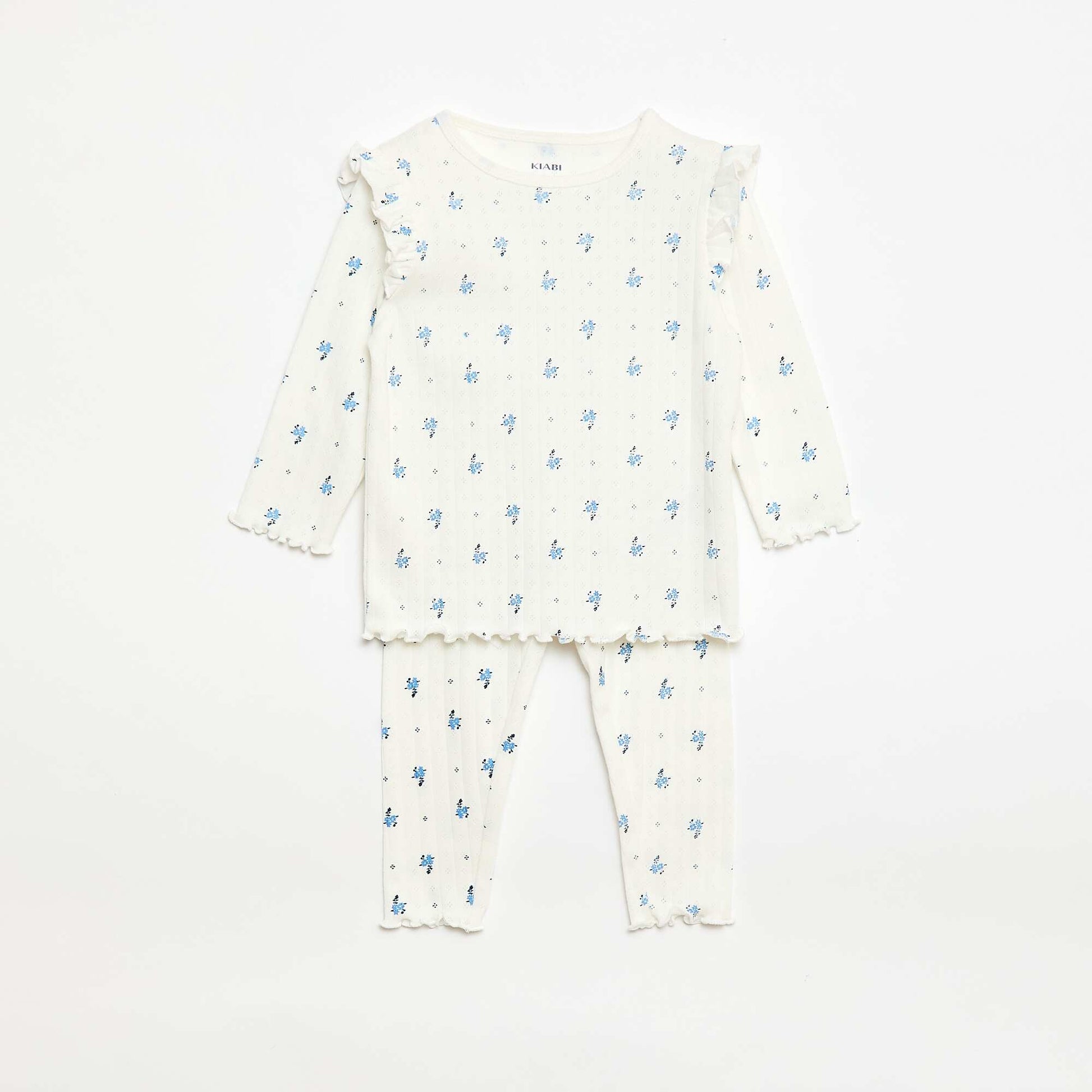Ensemble pyjama en maille pointelle - 2 pièces BEIGE