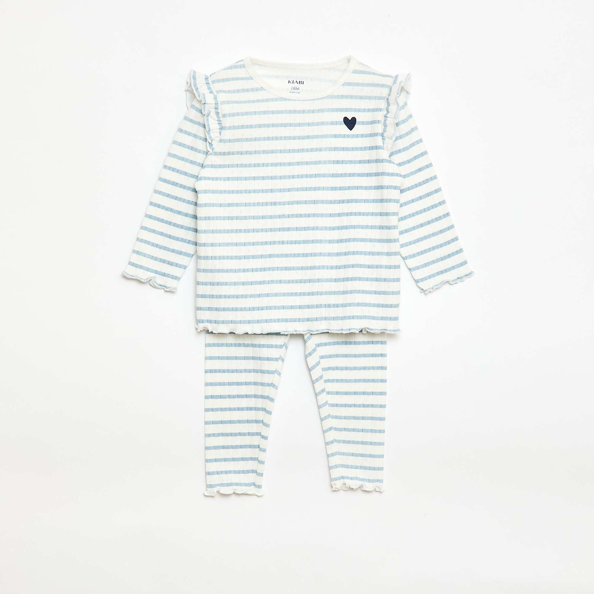 Ensemble pyjama en maille pointelle - 2 pièces BEIGE