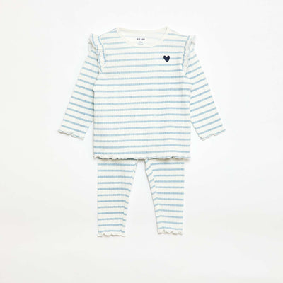 Ensemble pyjama en maille pointelle - 2 pièces BEIGE