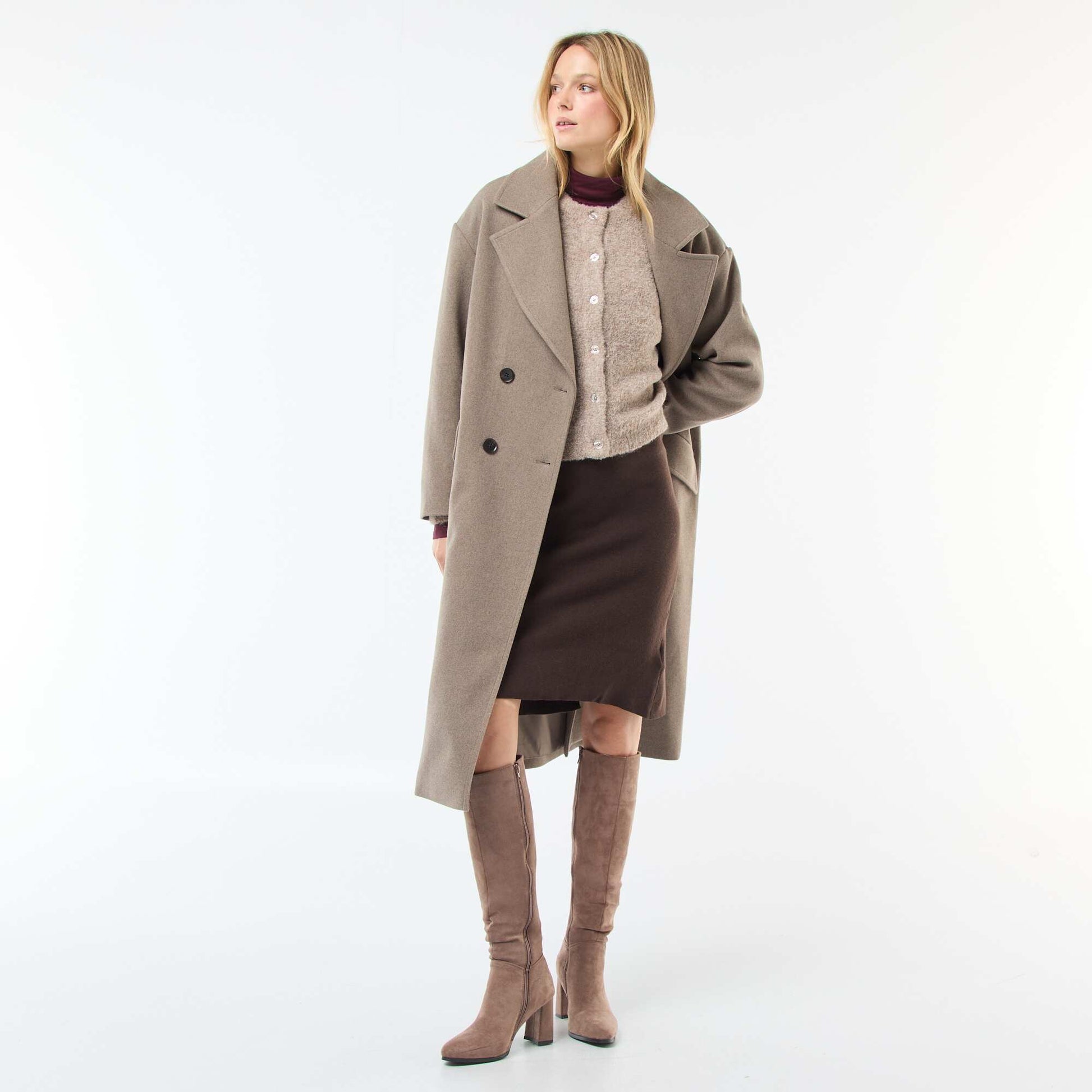 Gilet en maille bouclette BEIGE