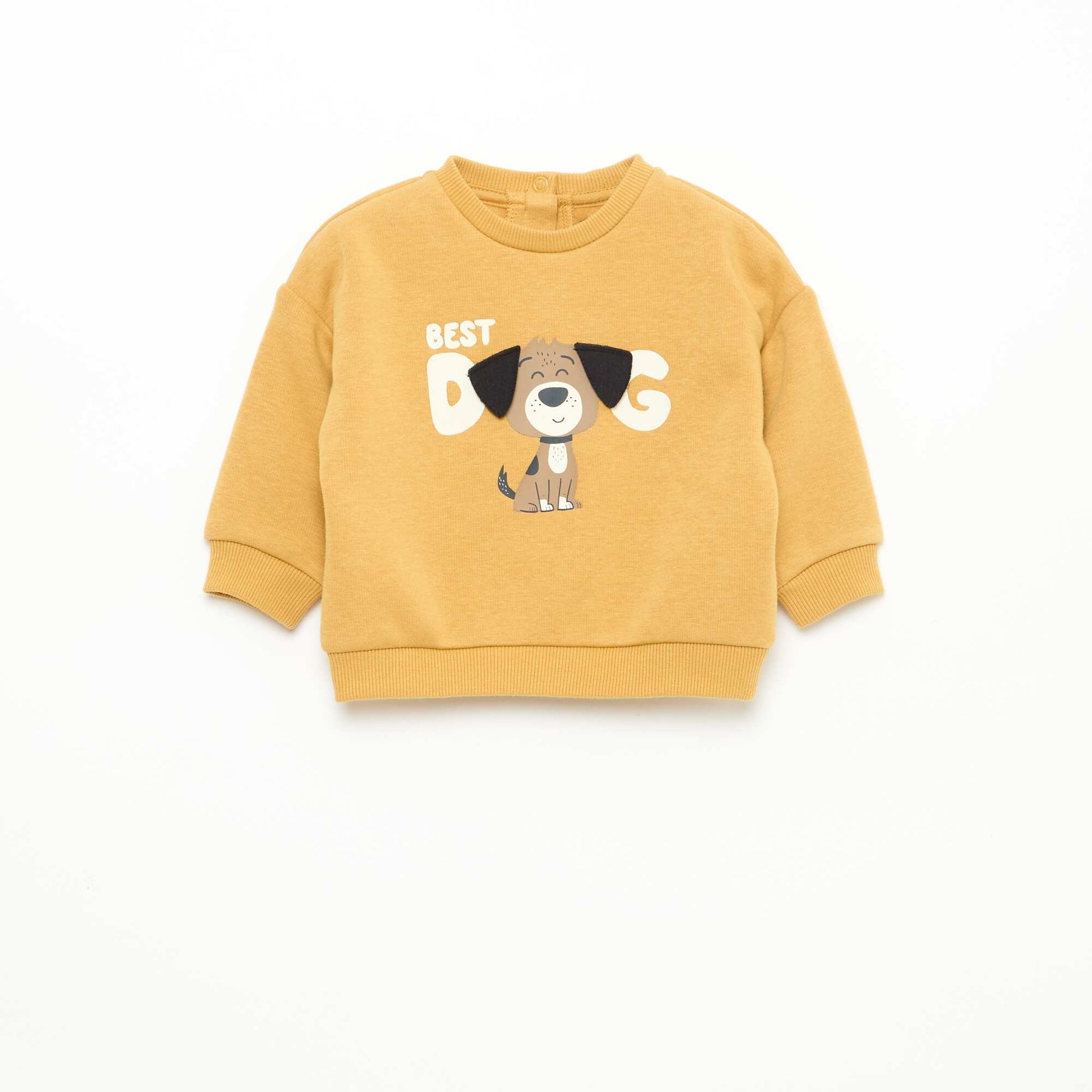 Sweat chiné intérieur velours doux JAUNE