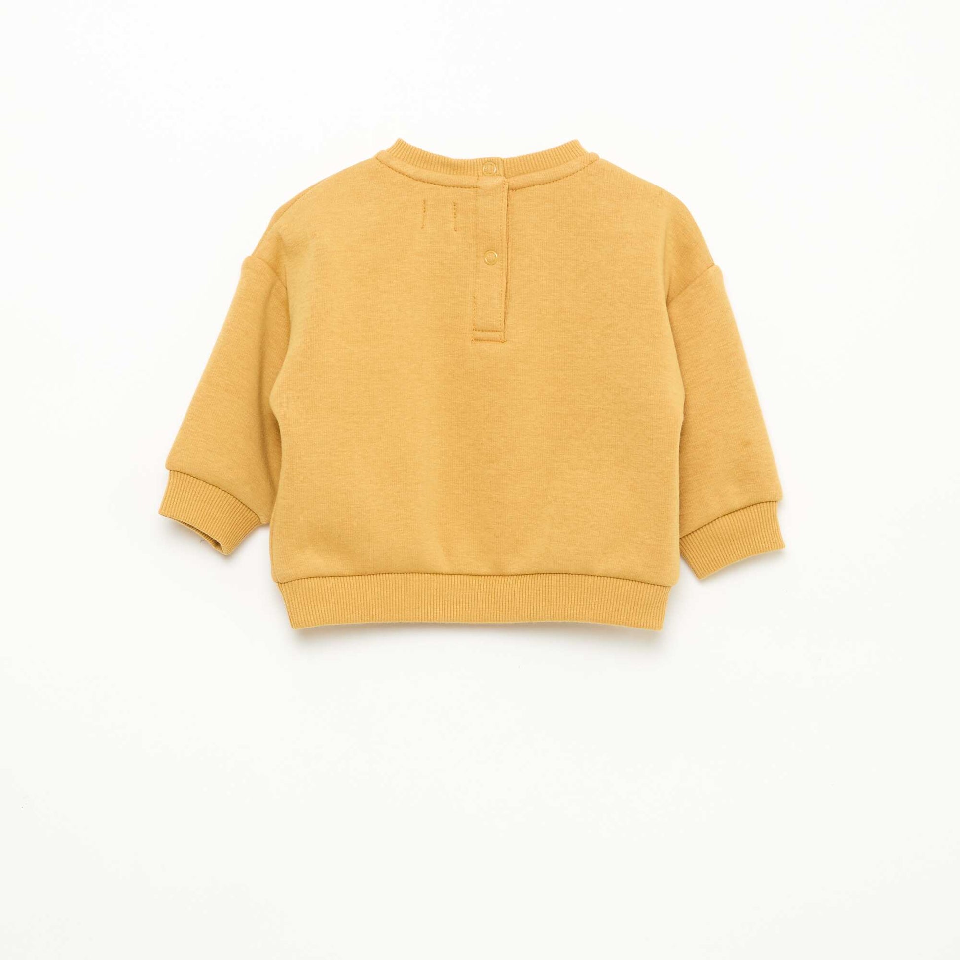 Sweat chiné intérieur velours doux JAUNE
