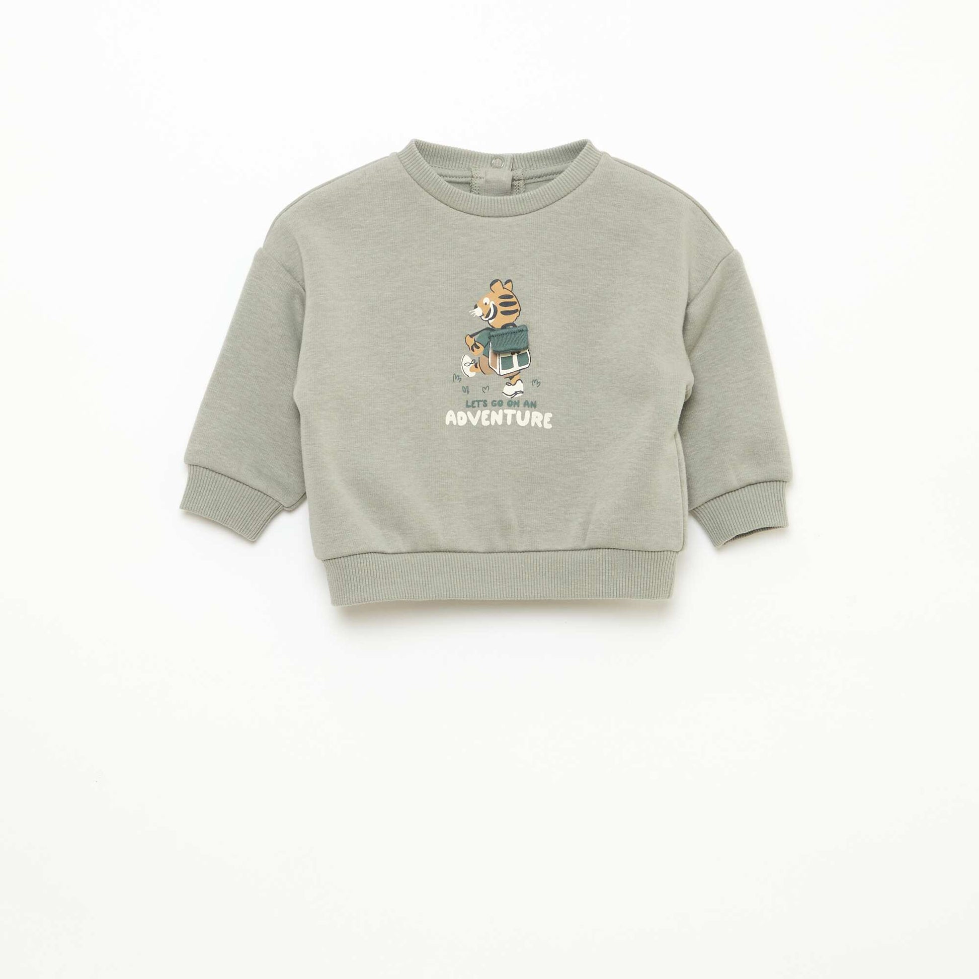Sweat chiné intérieur velours doux VERT