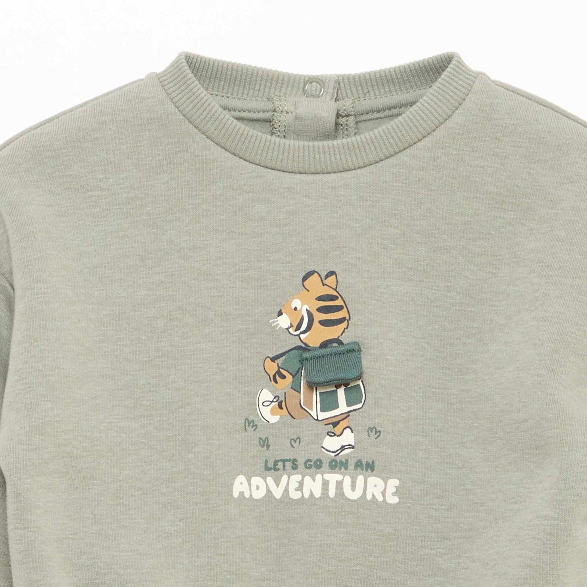 Sweat chiné intérieur velours doux VERT