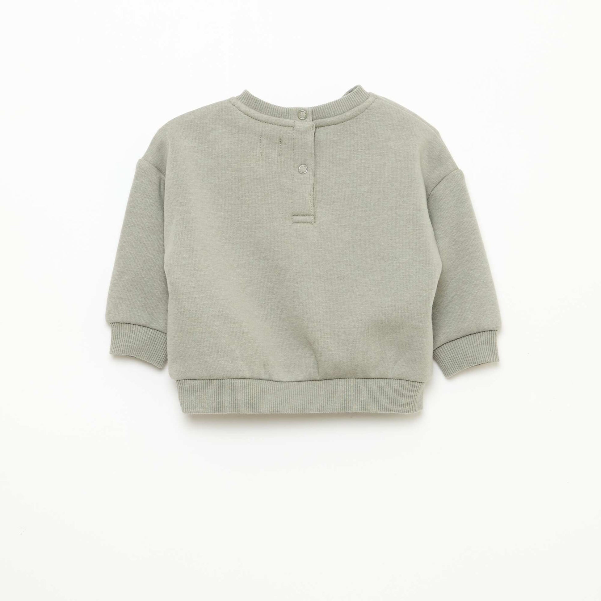 Sweat chiné intérieur velours doux VERT