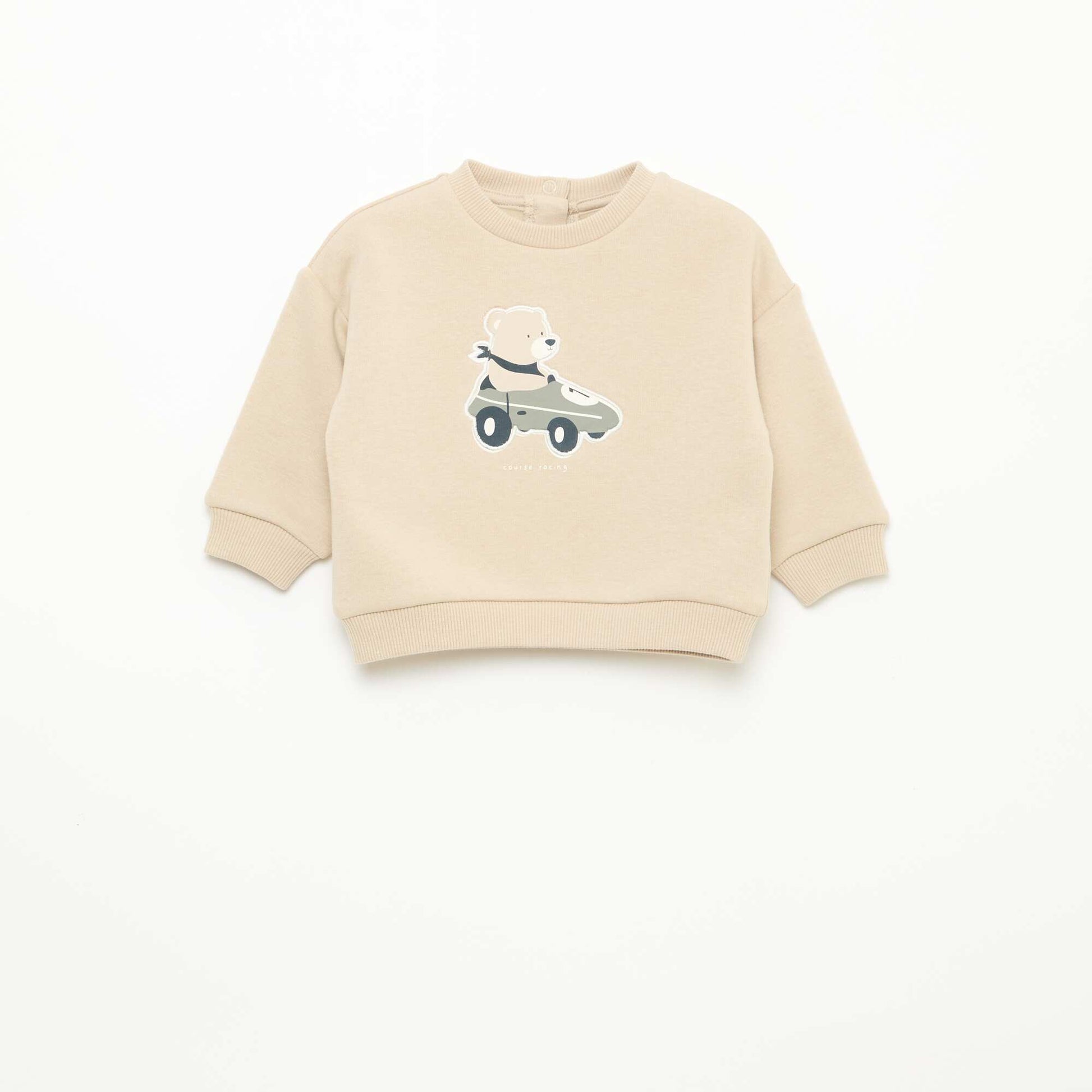 Sweat chiné intérieur velours doux GRIS