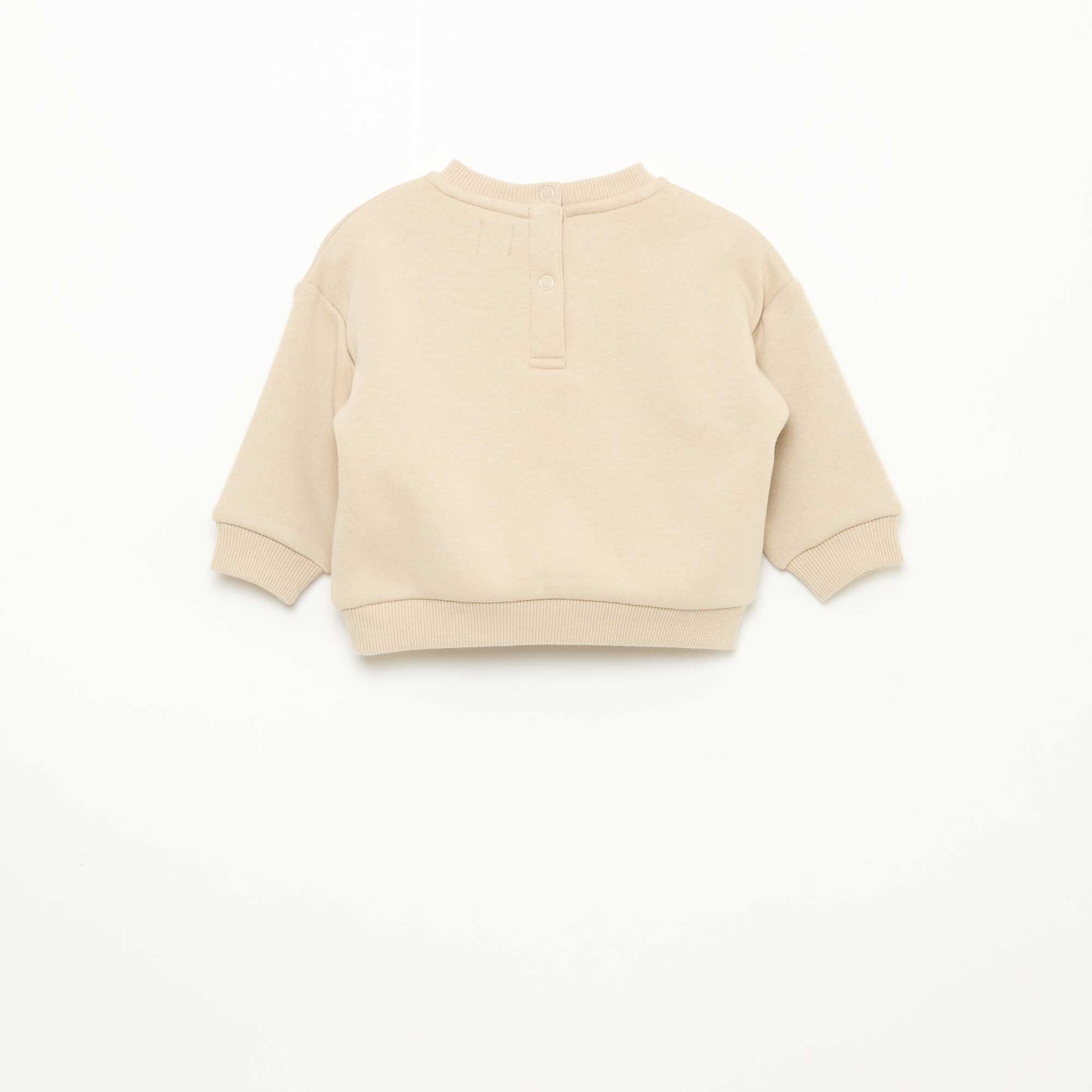 Sweat chiné intérieur velours doux GRIS