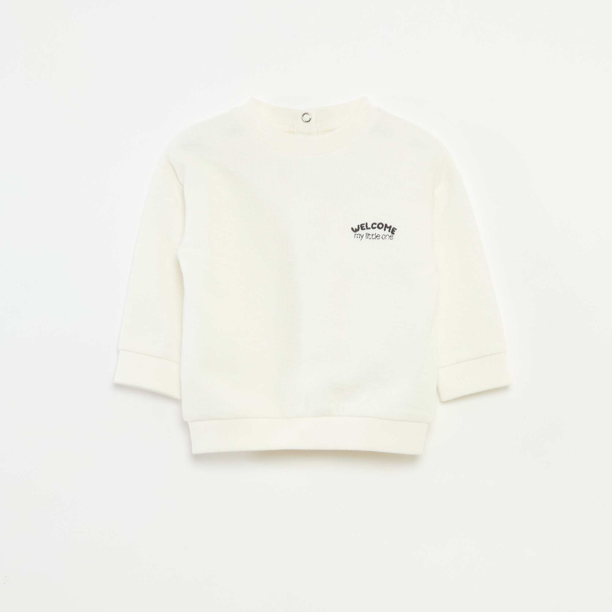 Tee-shirt épais avec animal brodé BLANC