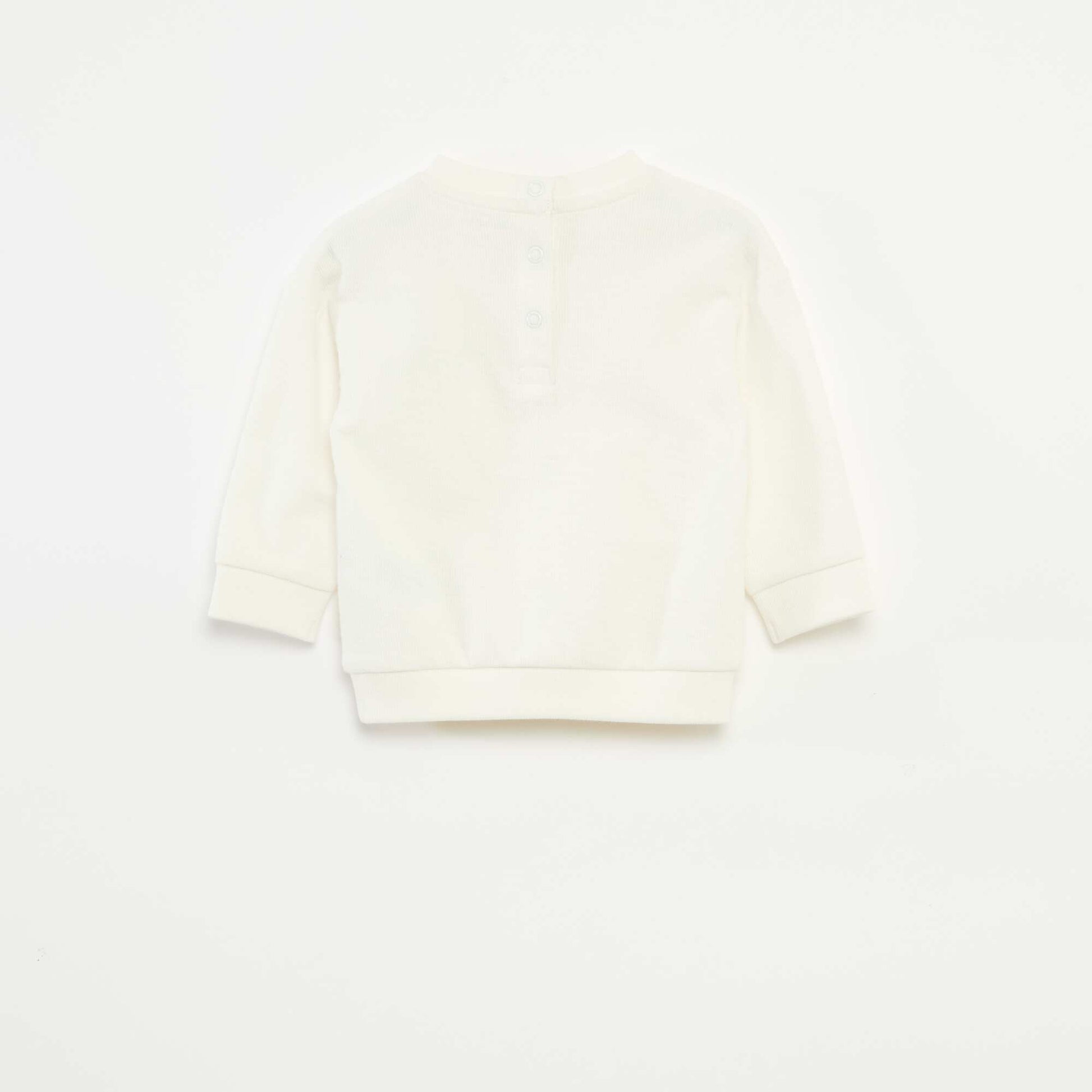 Tee-shirt épais avec animal brodé BLANC