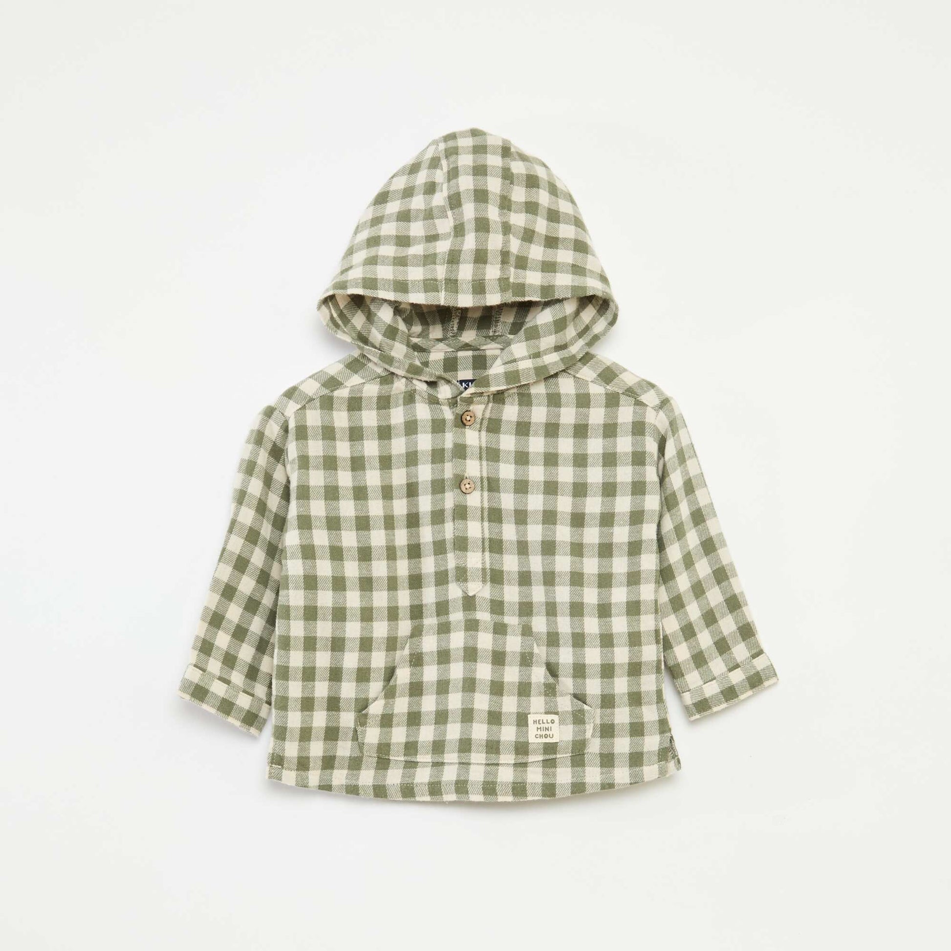 Chemise à capuche et avec poche kangourou KAKI
