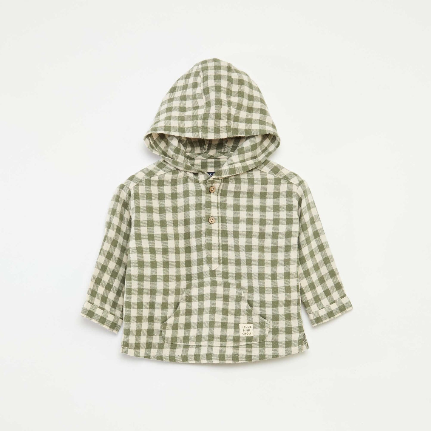 Chemise à capuche et avec poche kangourou KAKI