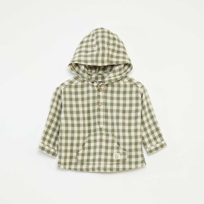 Chemise à capuche et avec poche kangourou KAKI