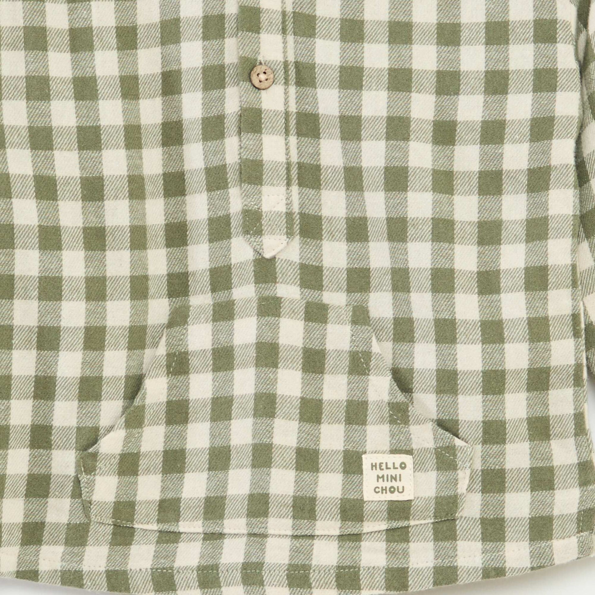 Chemise à capuche et avec poche kangourou KAKI
