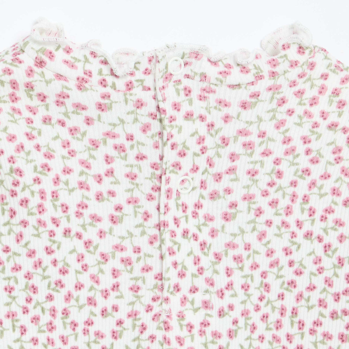 Tee-shirt rib col ondulé BLANC