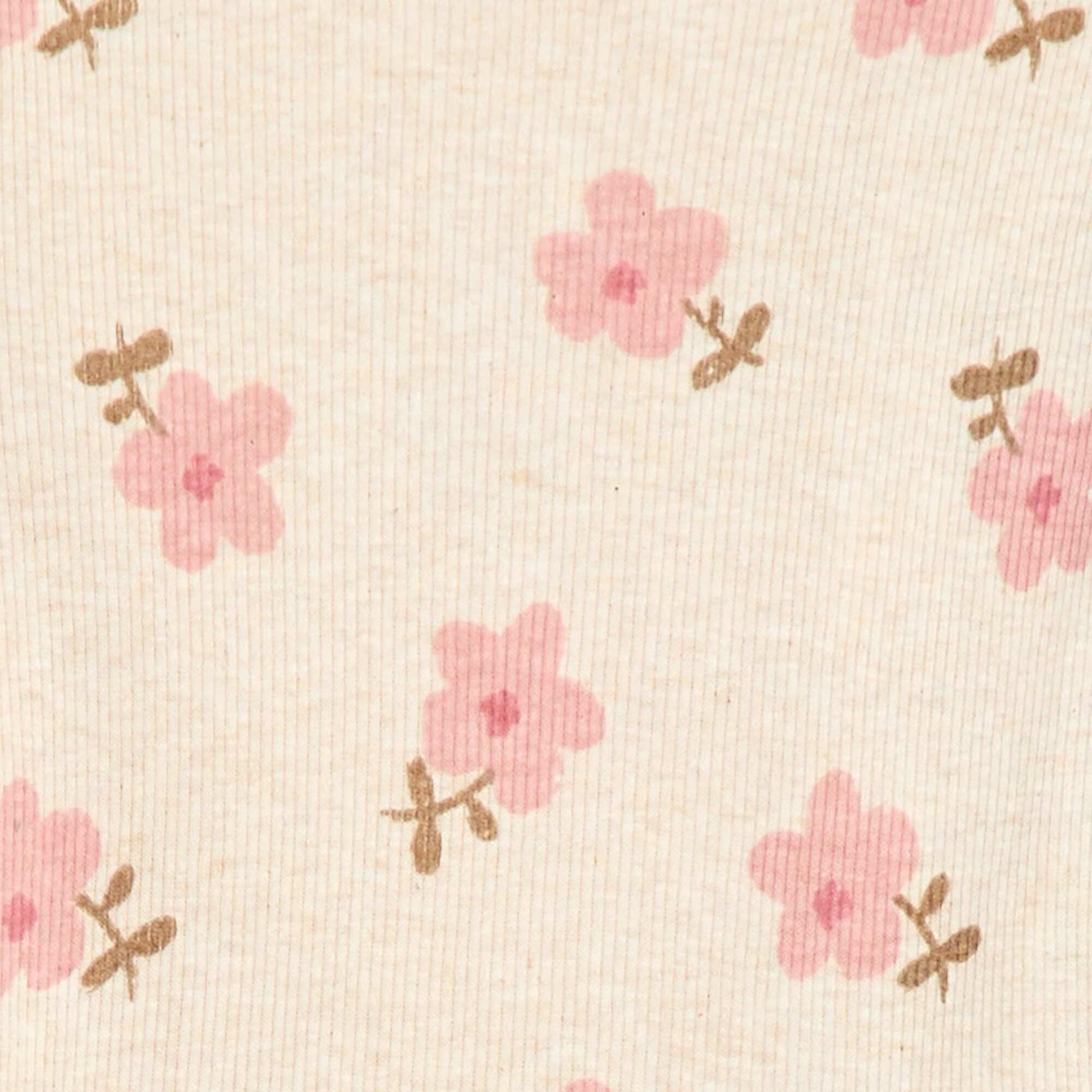 Tee-shirt rib col ondulé BEIGE