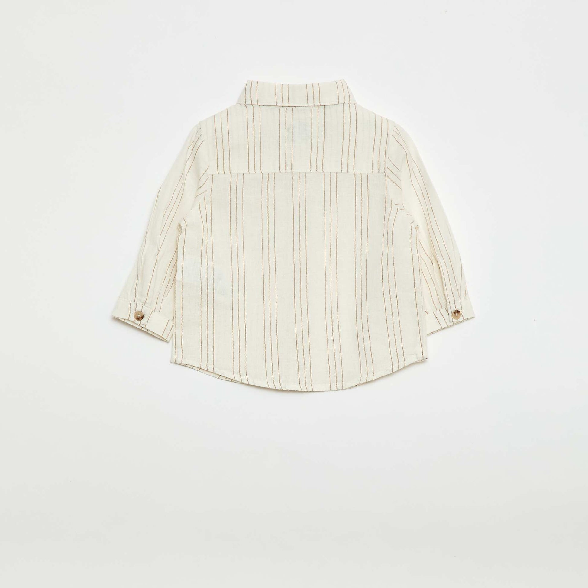 Chemise rayée en lin et coton BLANC