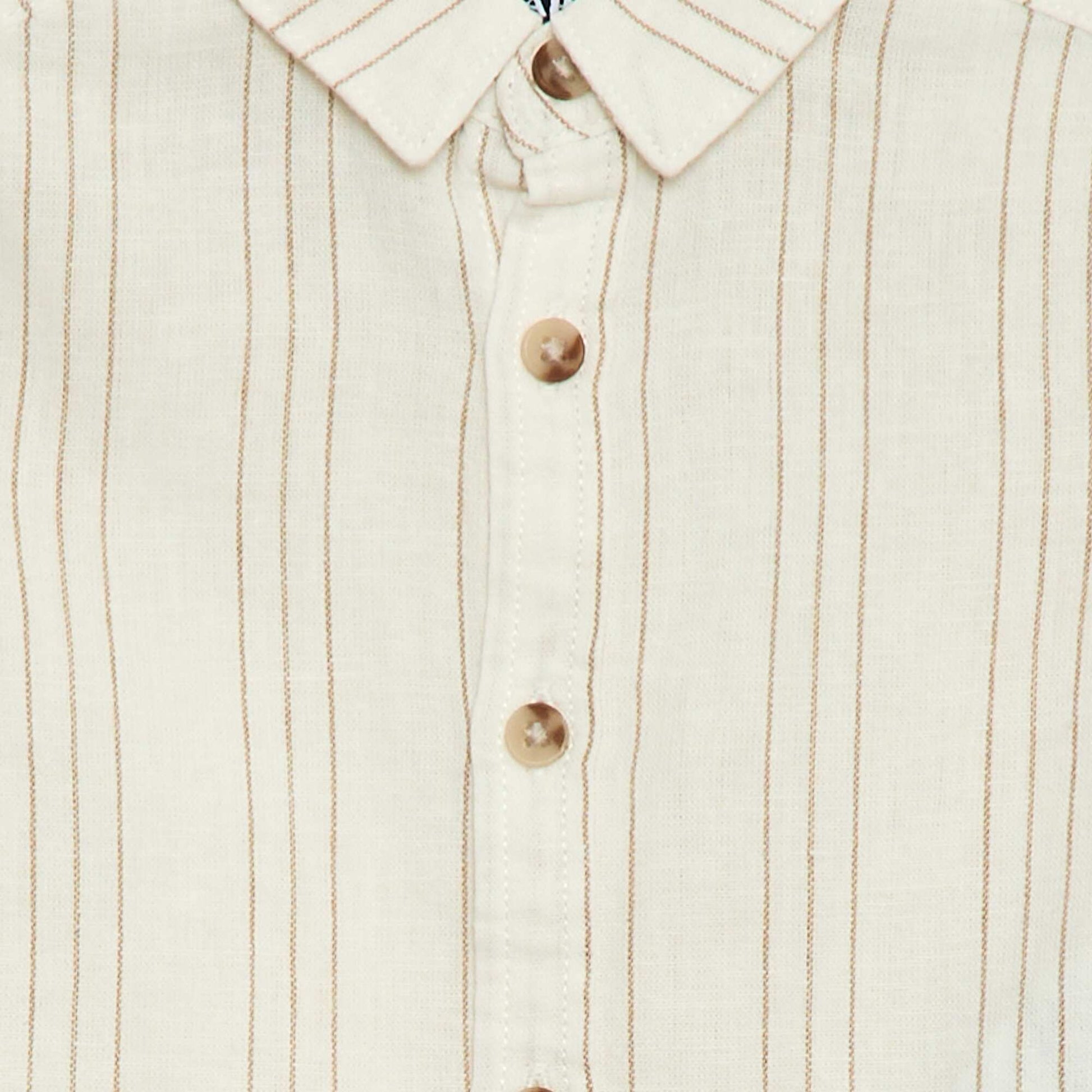 Chemise rayée en lin et coton BLANC