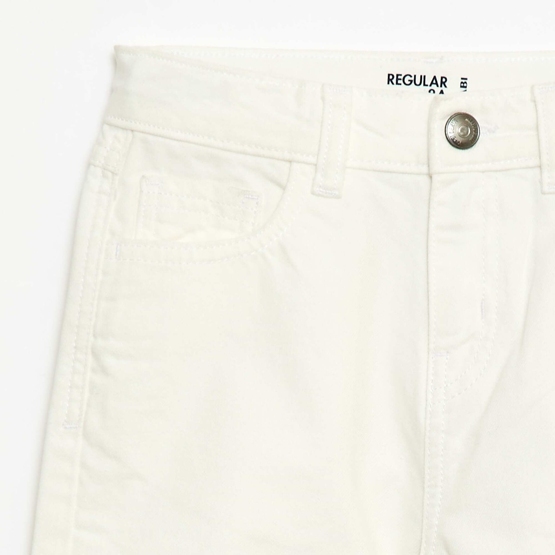 Pantalon regular 5 poches BLANC