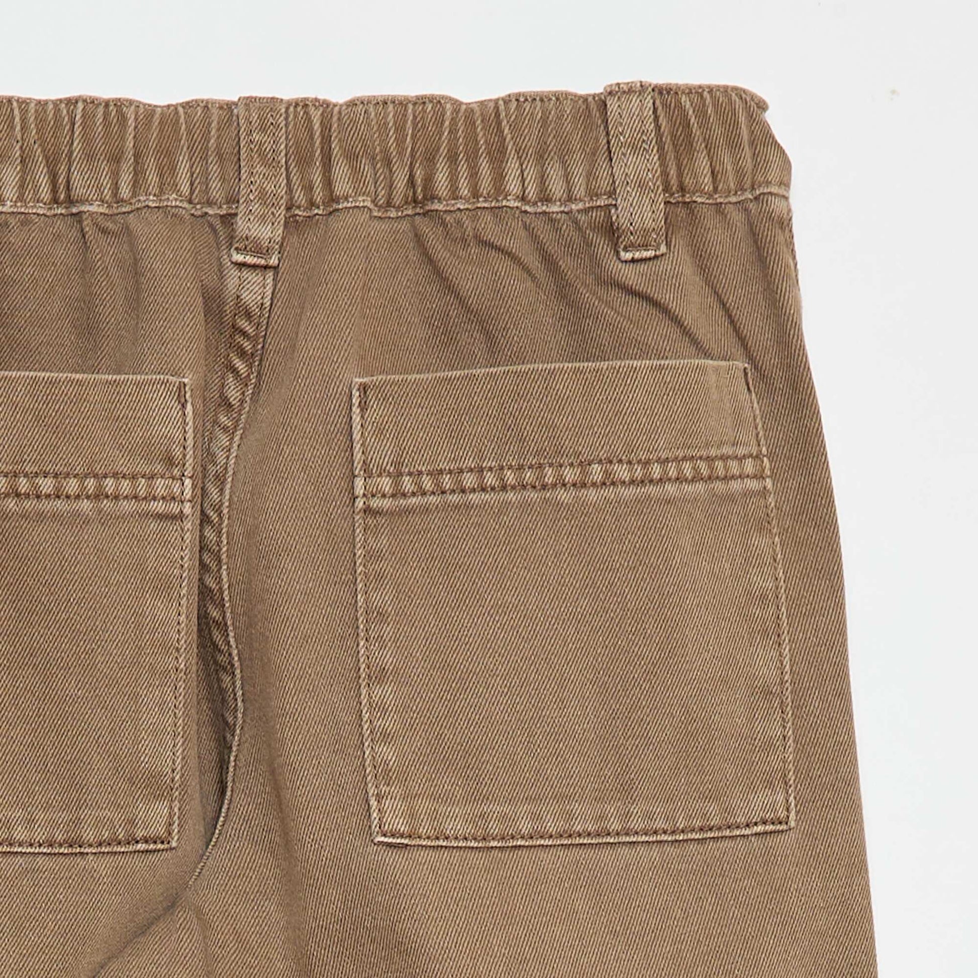 Pantalon denim / jean coupe ballon large BEIGE