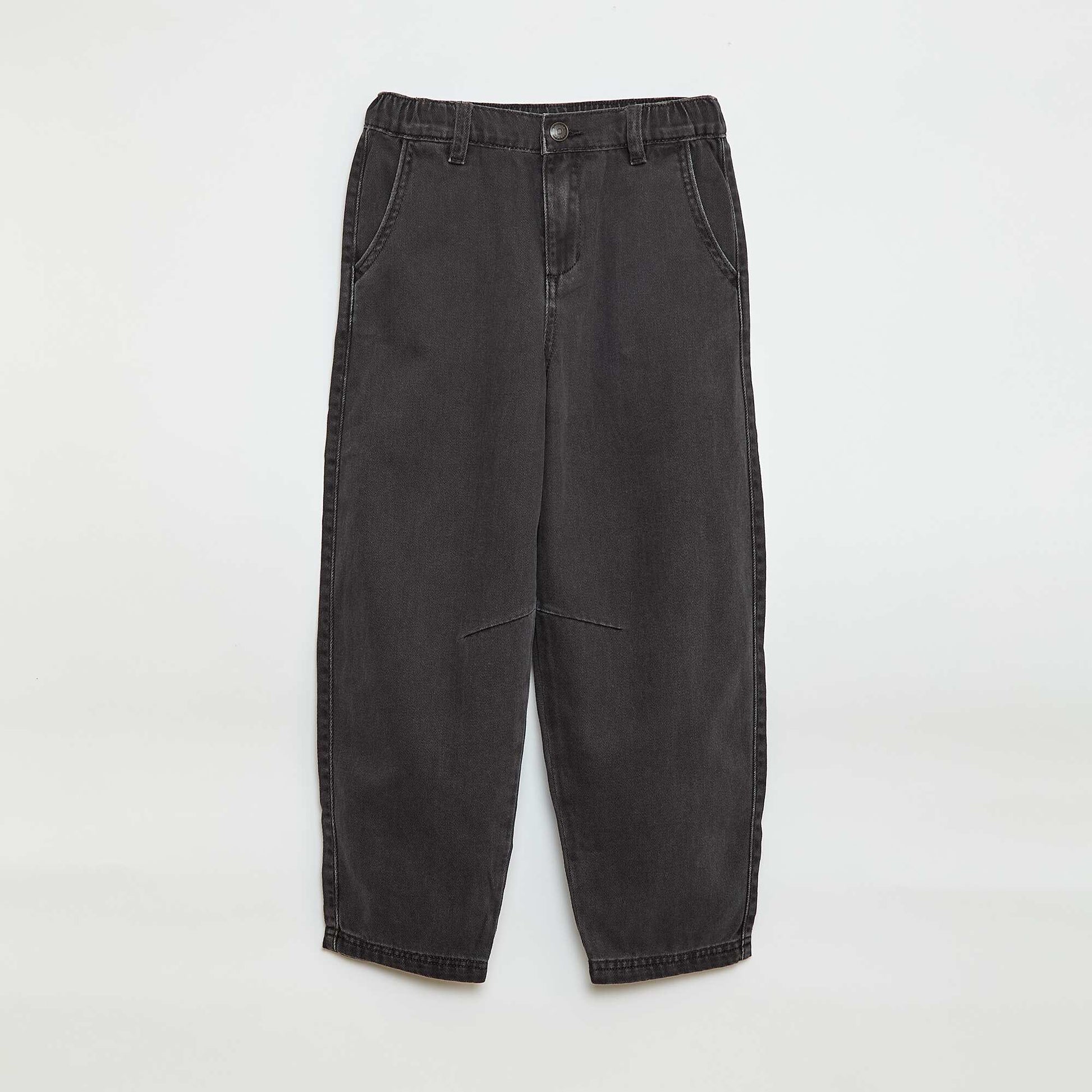 Pantalon denim / jean coupe ballon large NOIR