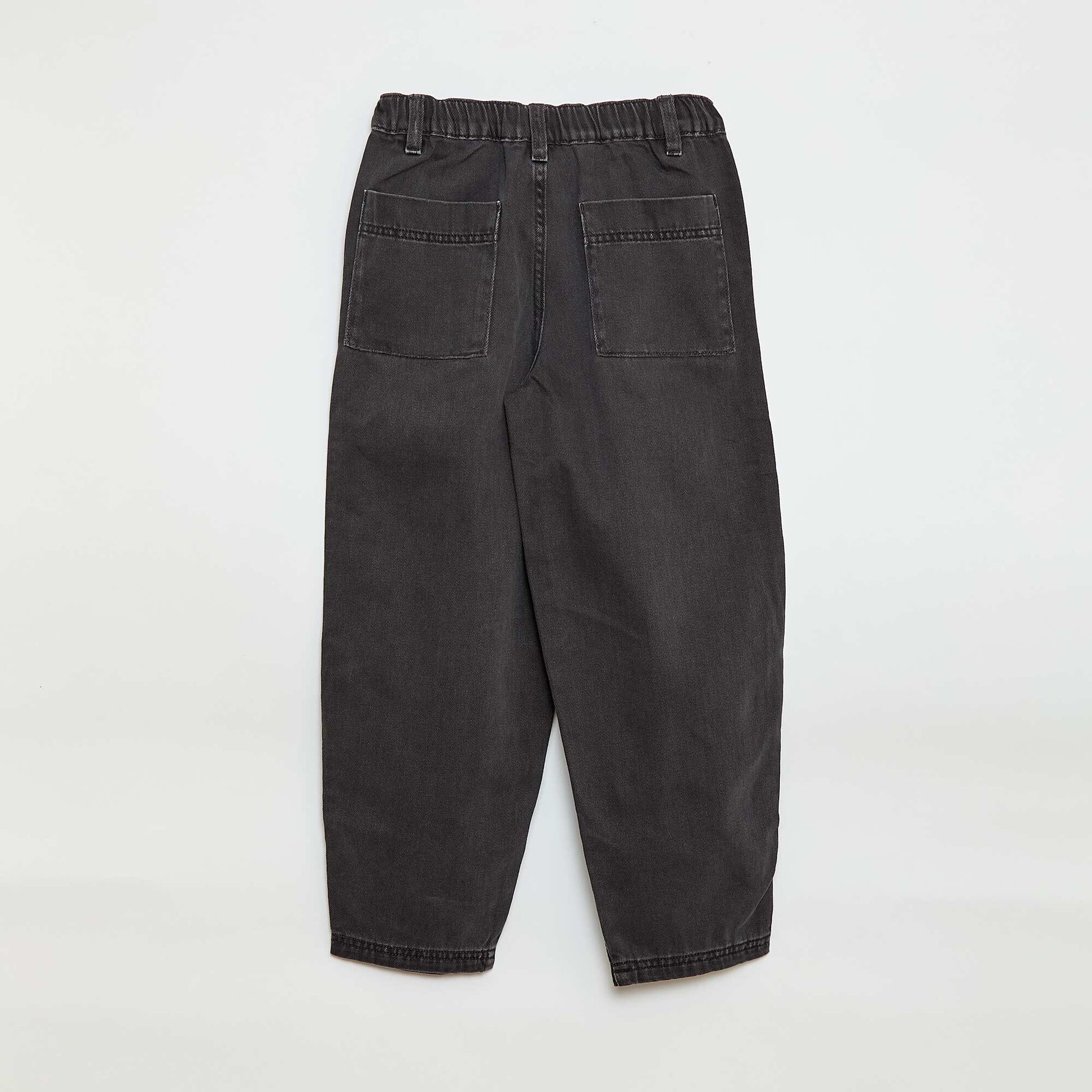 Pantalon denim / jean coupe ballon large NOIR