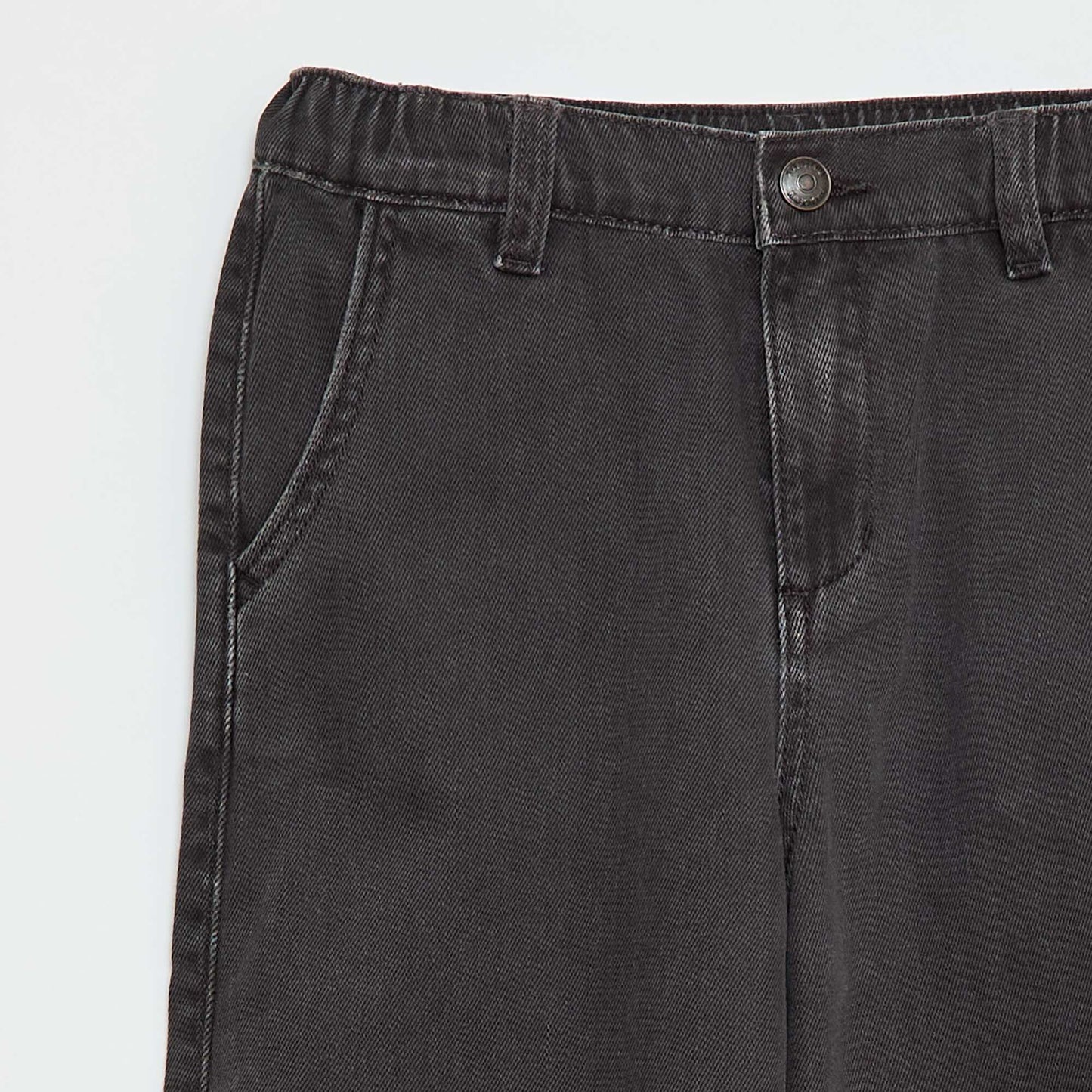 Pantalon denim / jean coupe ballon large NOIR