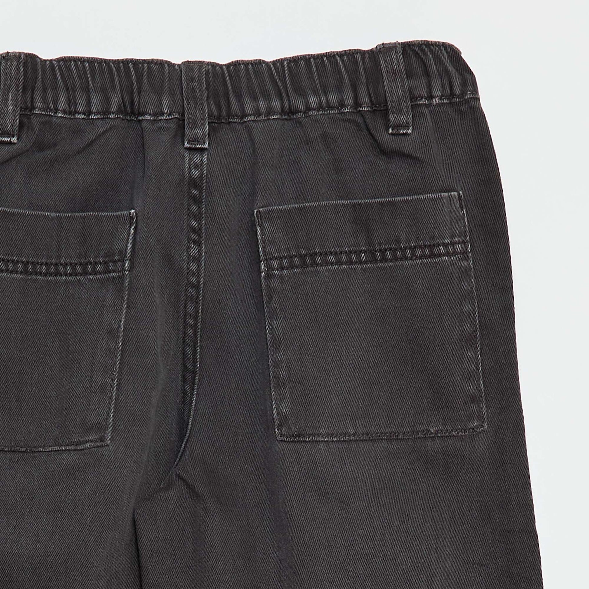 Pantalon denim / jean coupe ballon large NOIR