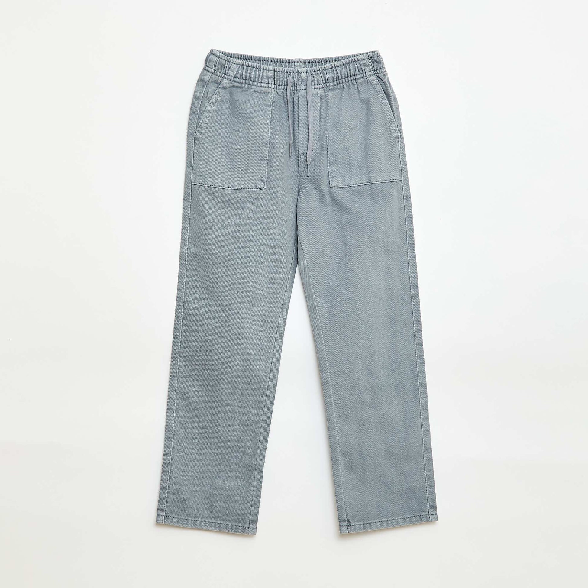 Jogpant avec taille élastiquée avec liens de serrage BLEU GRIS