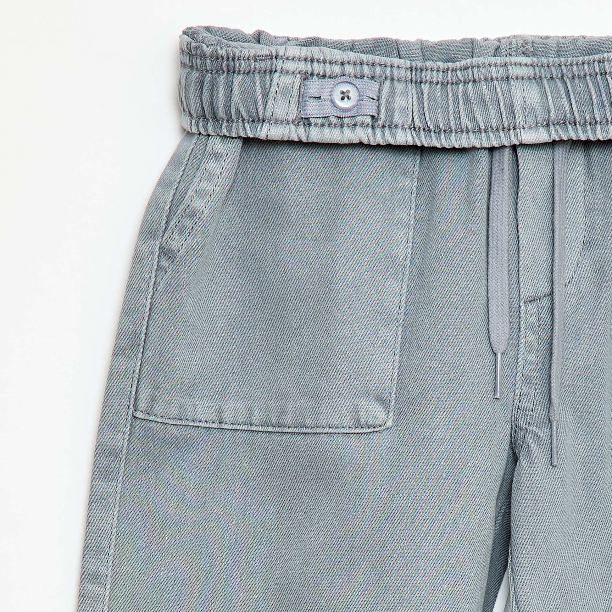 Jogpant avec taille élastiquée avec liens de serrage BLEU GRIS
