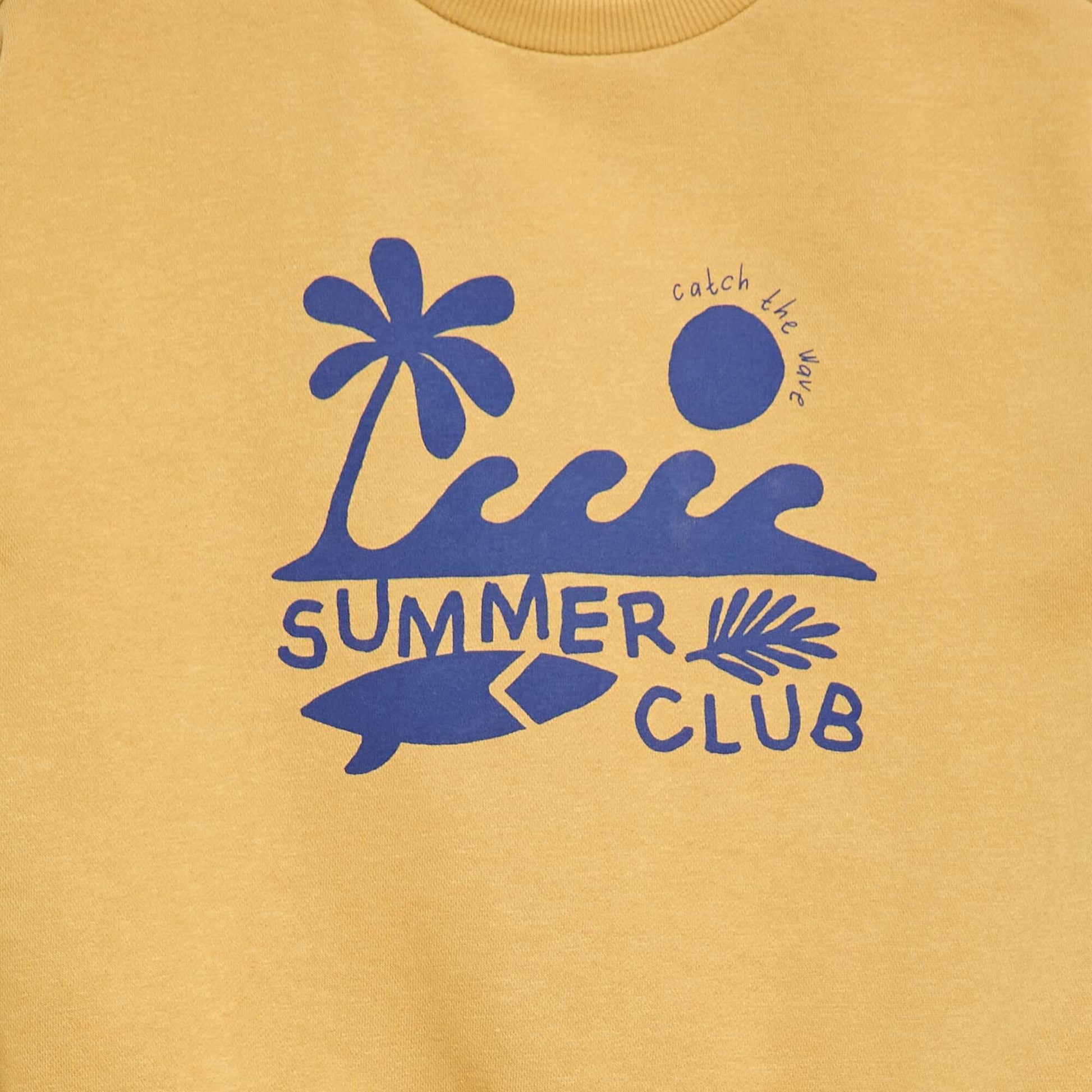 Sweat à col rond imprimé JAUNE