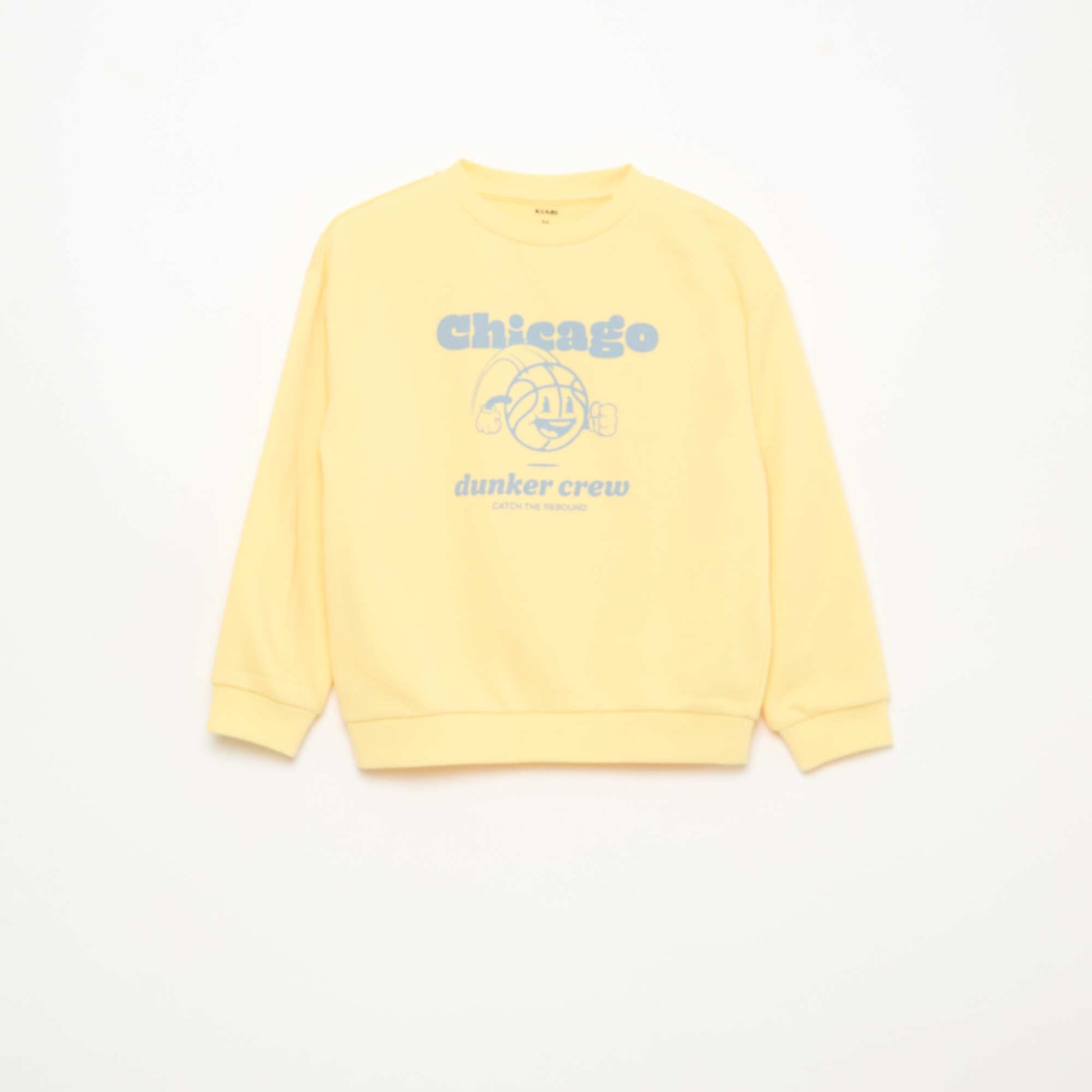 Sweat à col rond imprimé JAUNE