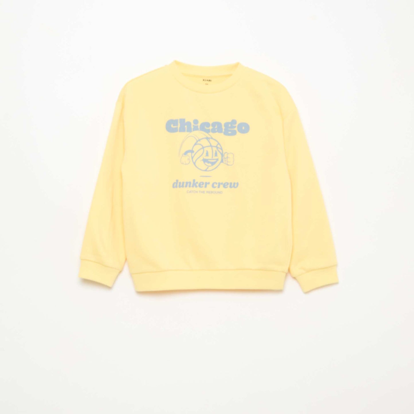 Sweat à col rond imprimé JAUNE