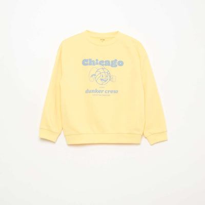 Sweat à col rond imprimé JAUNE
