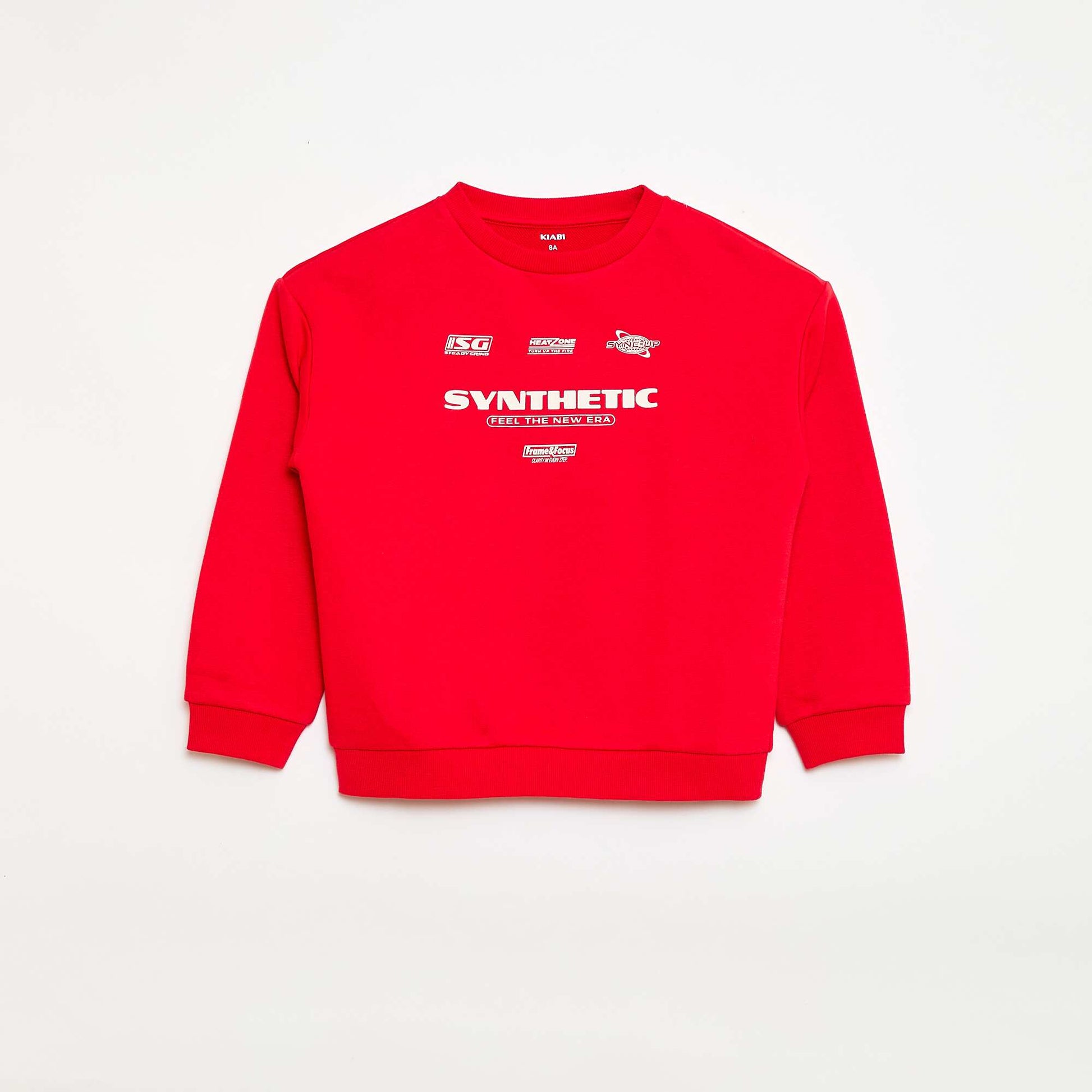 Sweat à col rond imprimé ROUGE