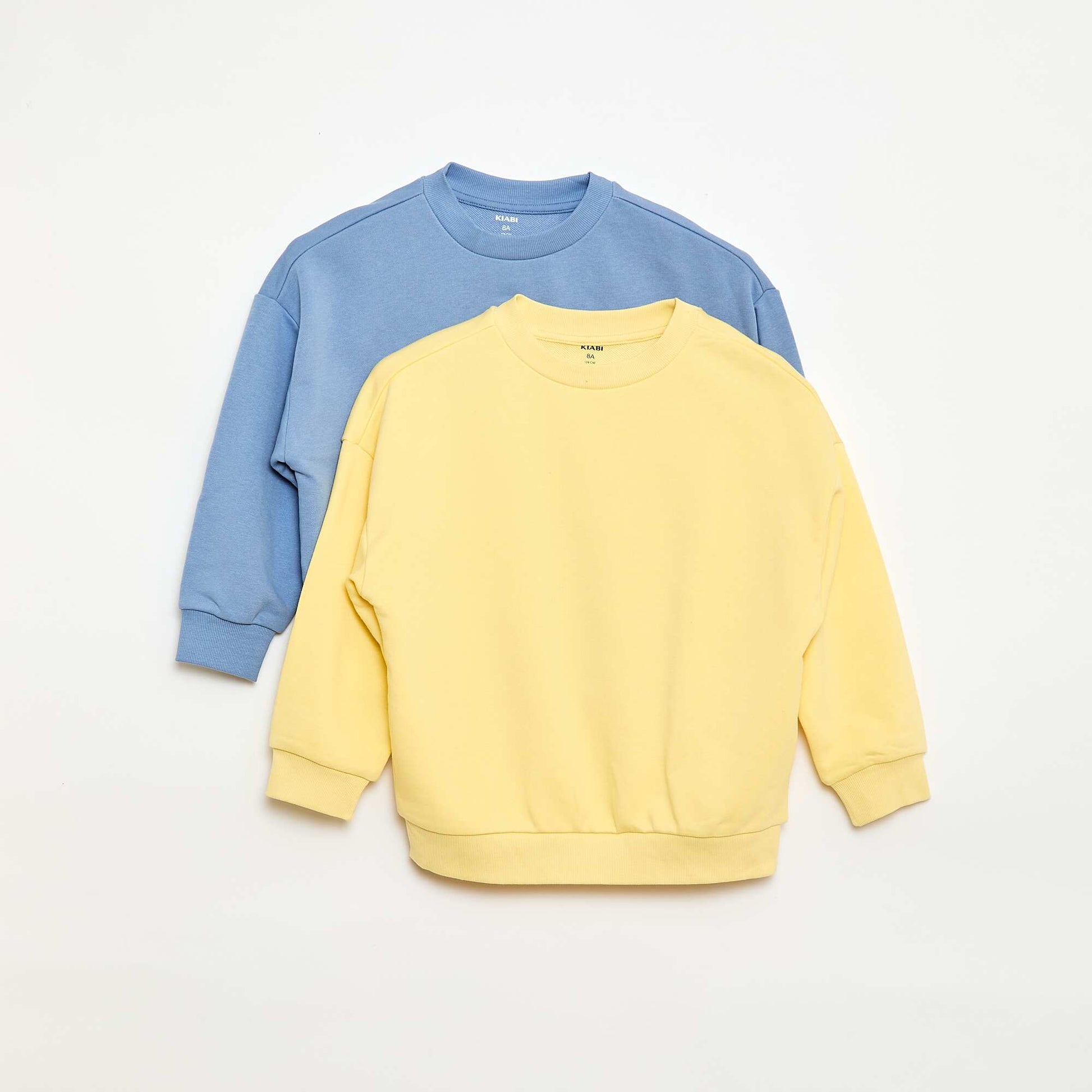Lot de 2 sweats french terry en coton JAUNE