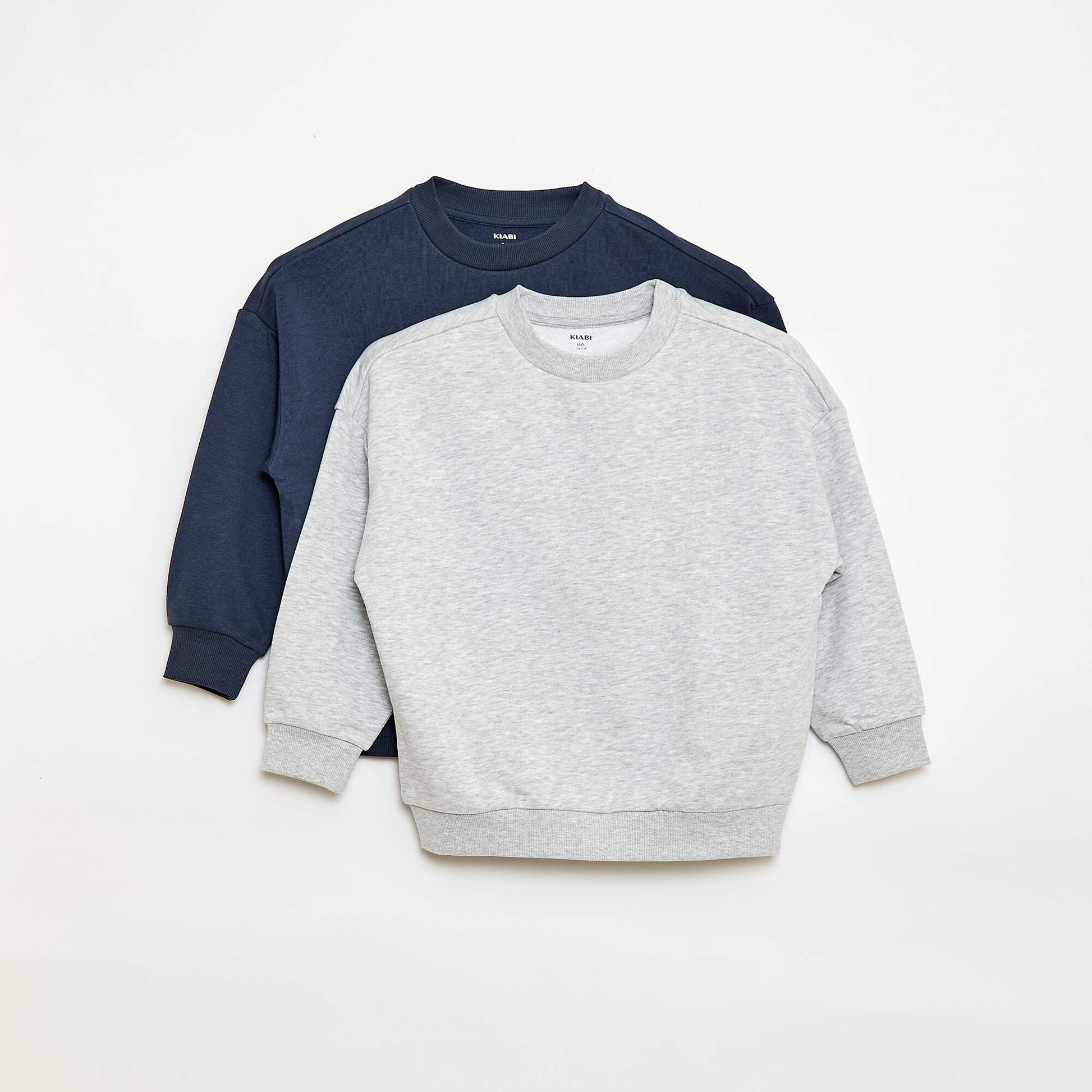 Lot de 2 sweats french terry en coton BLEU