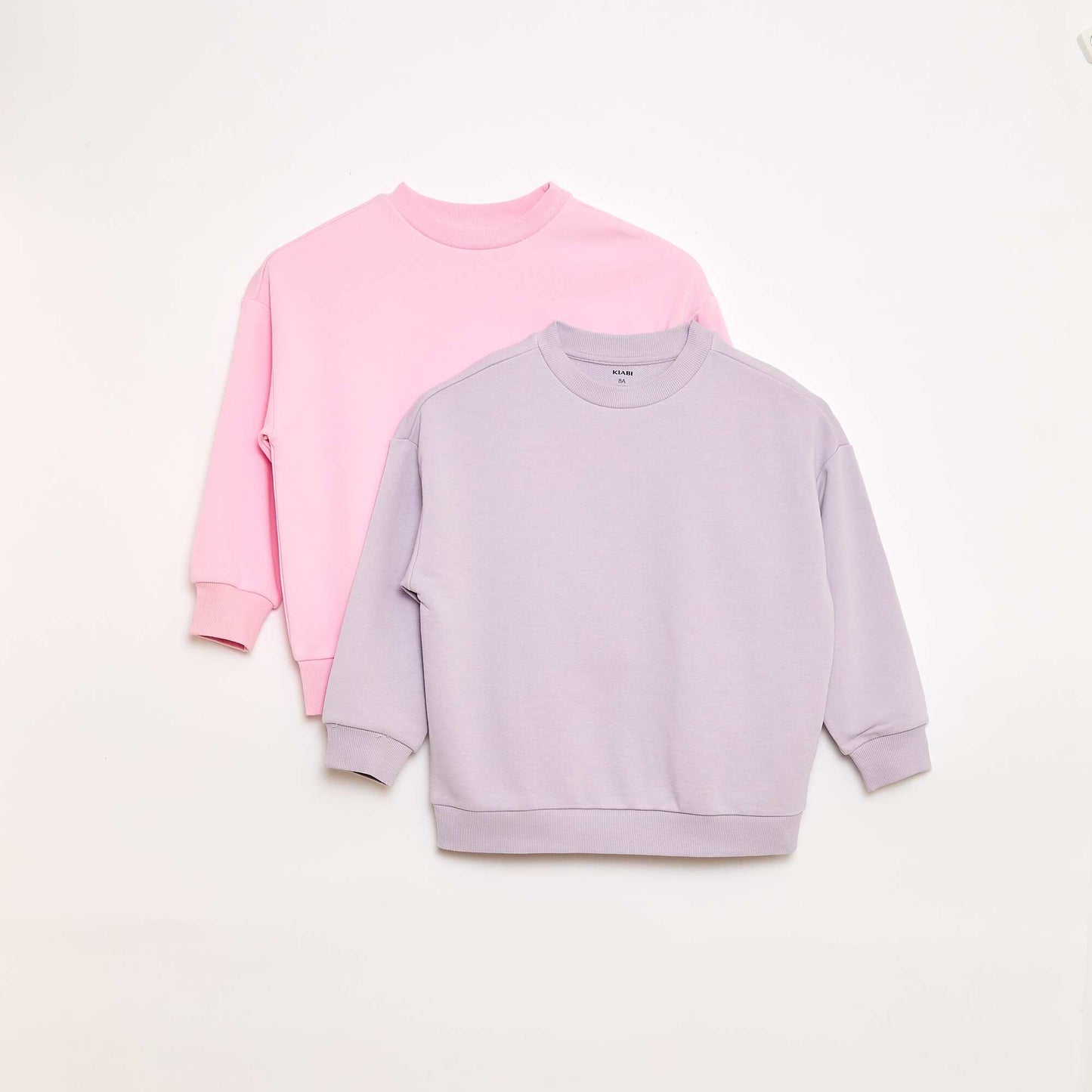 Lot de 2 sweats french terry en coton ROSE