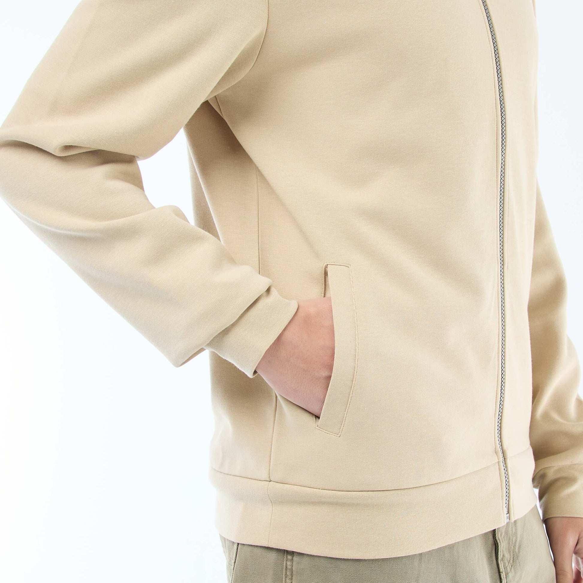 Sweat zippé col montant BEIGE