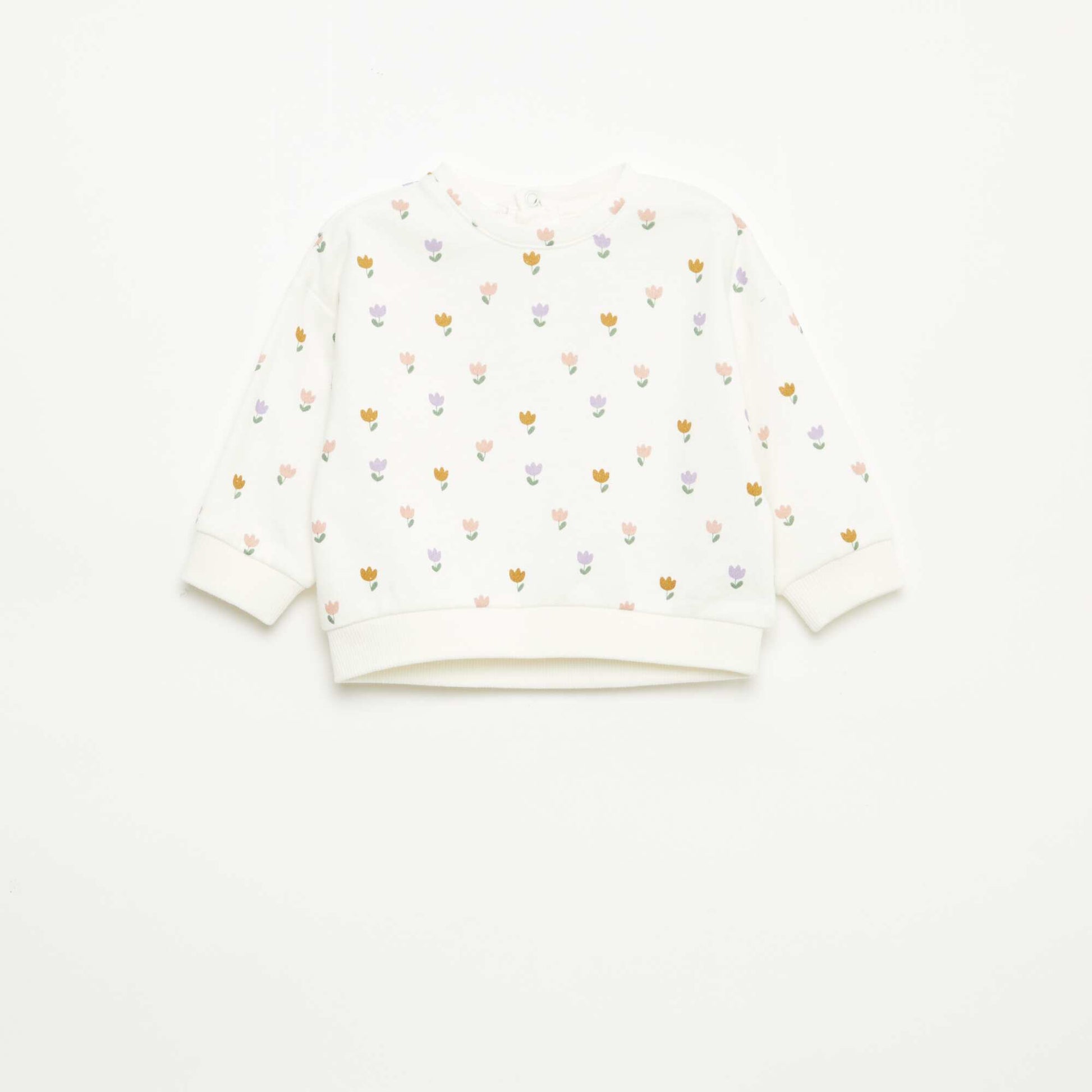 Sweat en molleton à motif BLANC