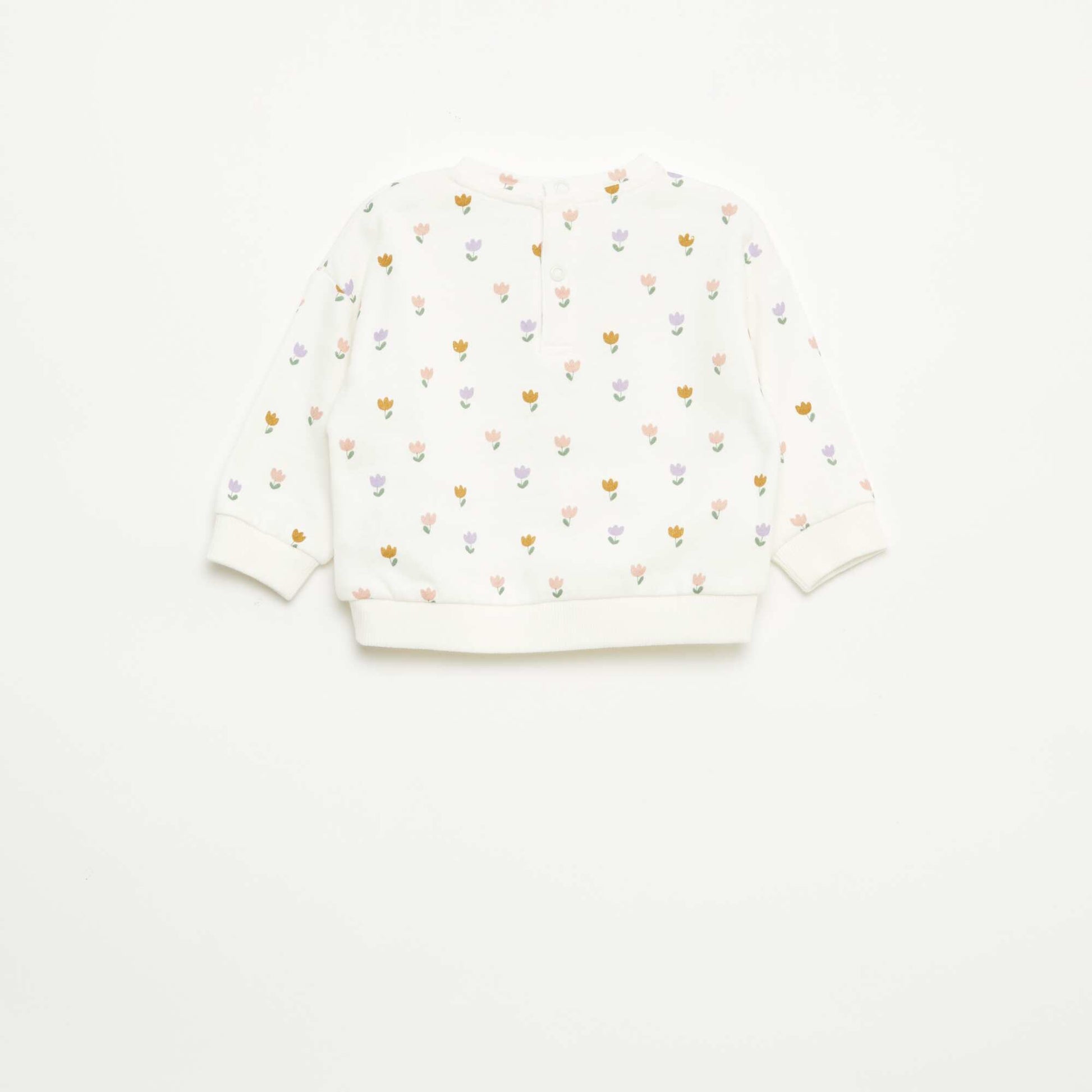 Sweat en molleton à motif BLANC