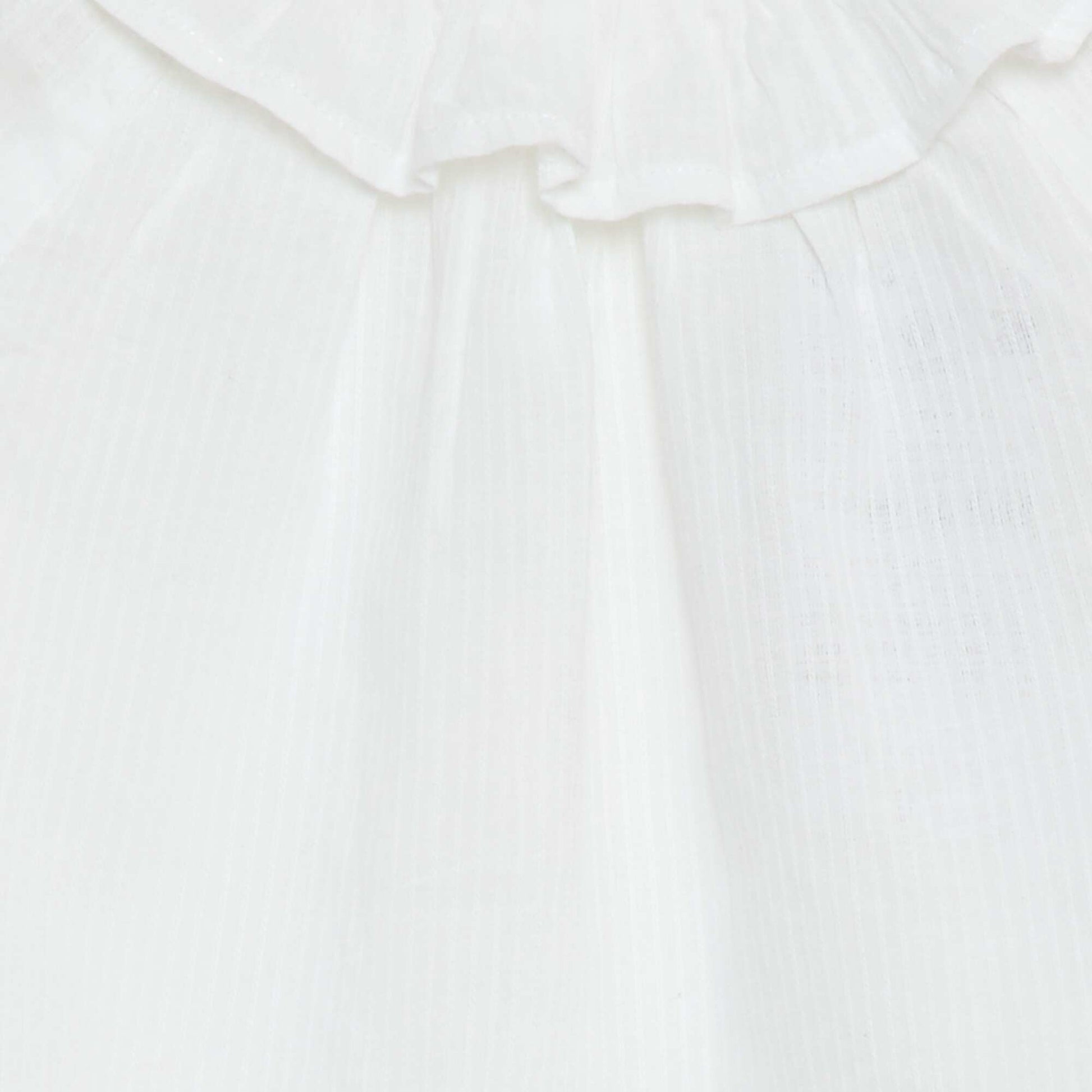 Blouse en dobby avec ouverture boutonnée au dos BLANC