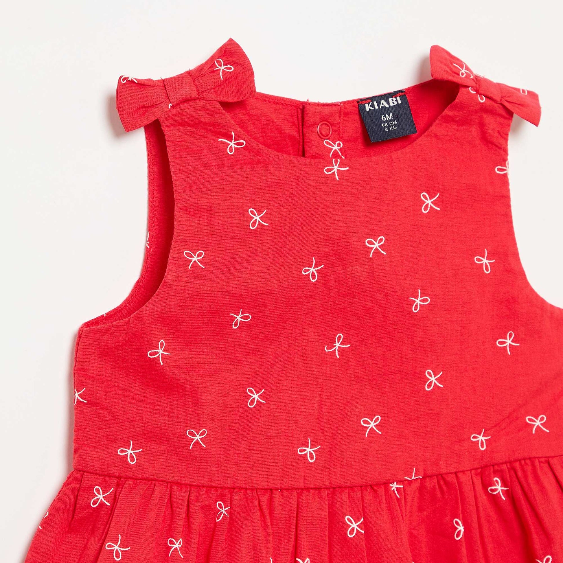 Robe coupe évasée sans manches ROUGE