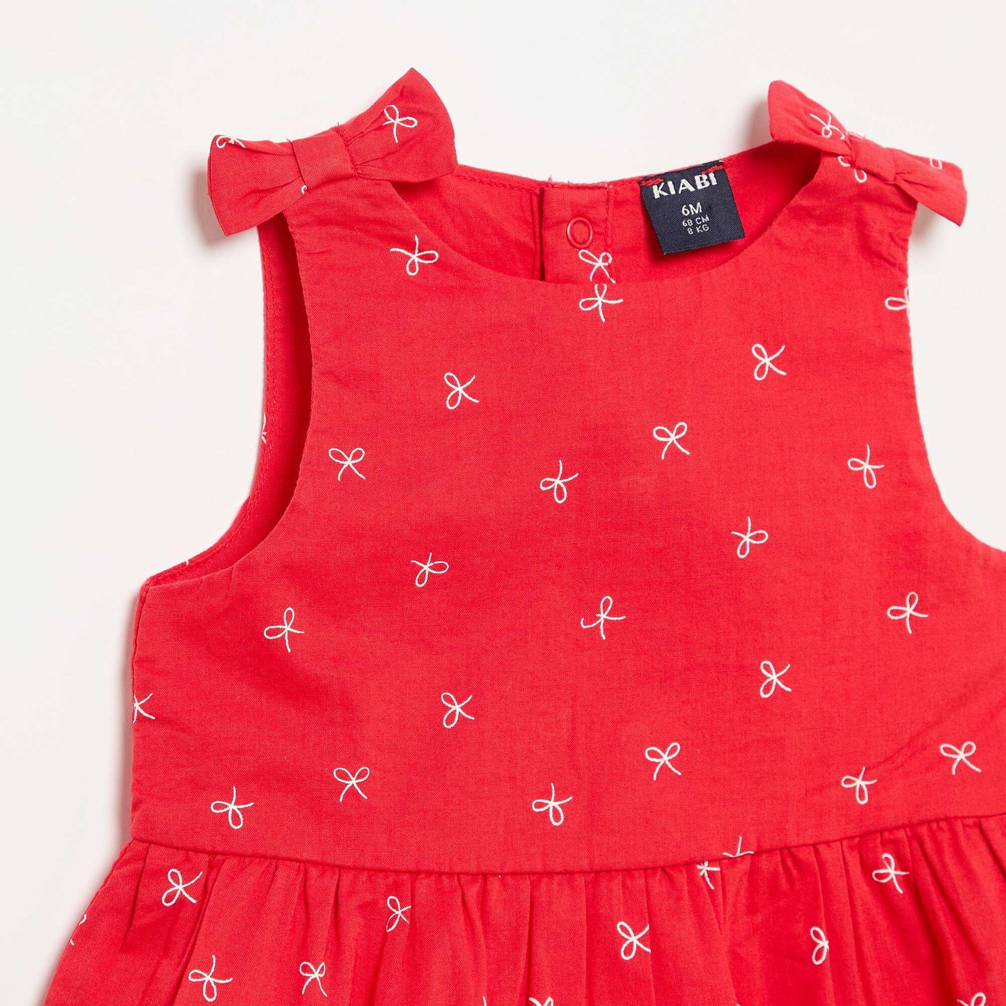 Robe coupe évasée sans manches ROUGE