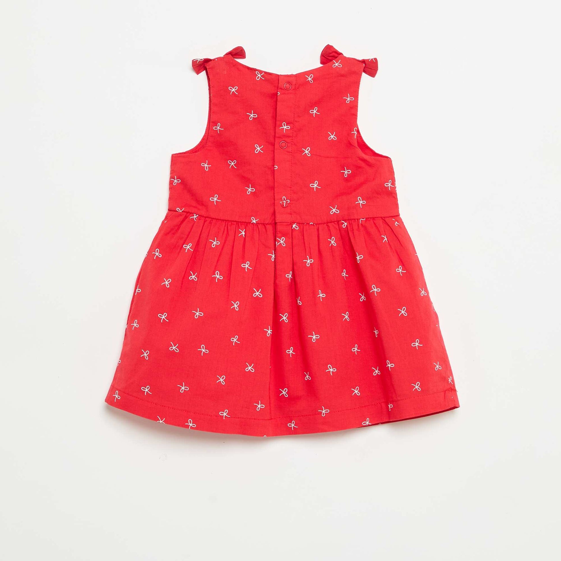 Robe coupe évasée sans manches ROUGE