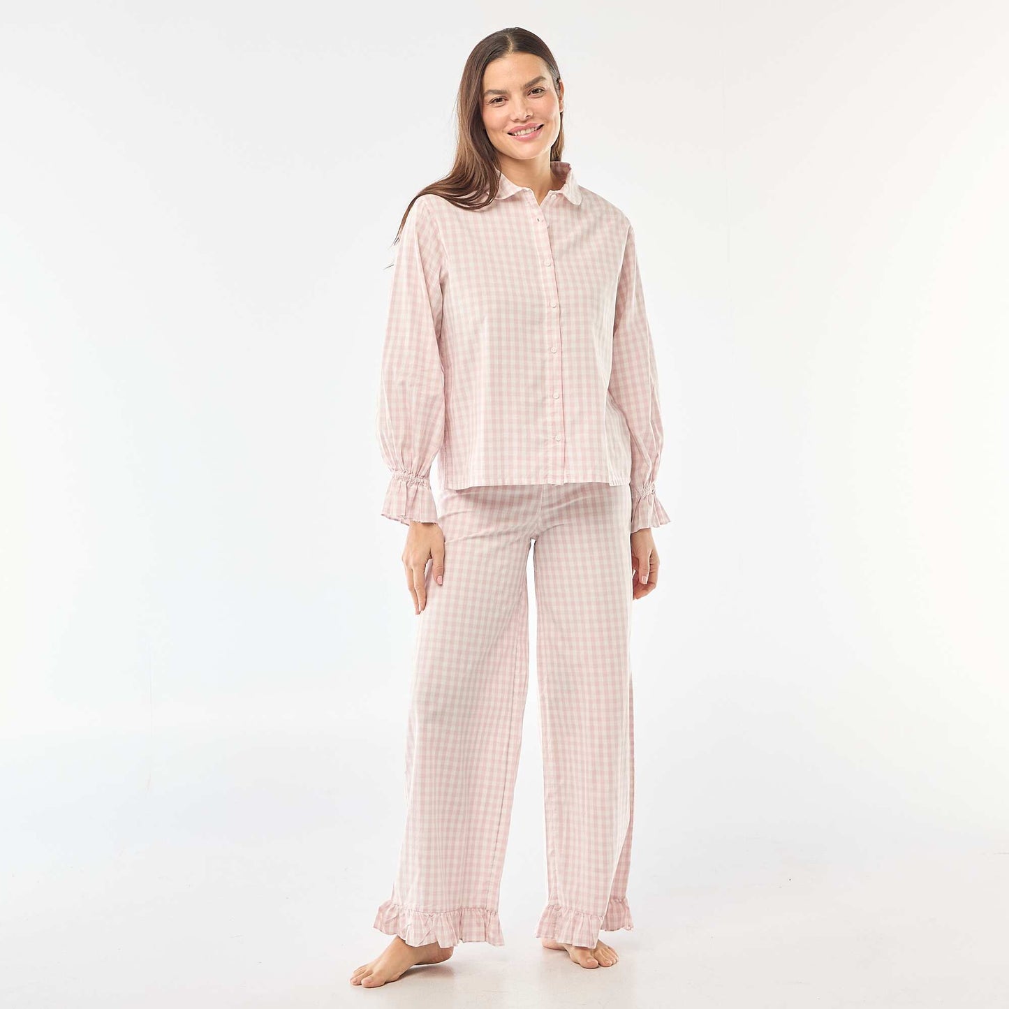 Pyjama long en popeline - 2 pièces ROSE