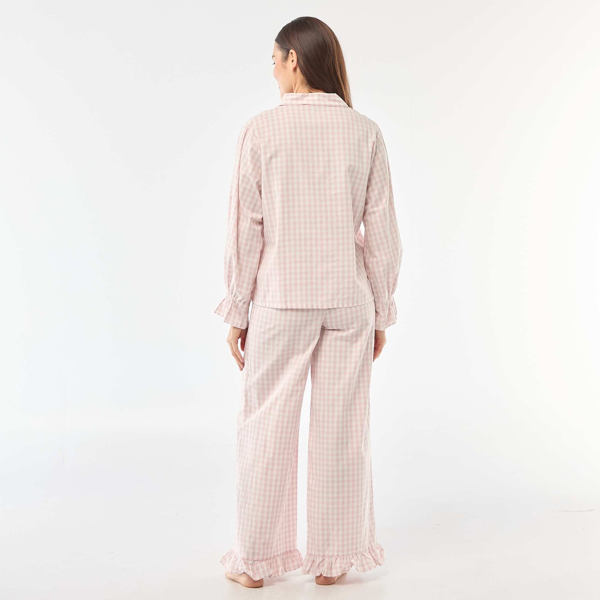 Pyjama long en popeline - 2 pièces ROSE