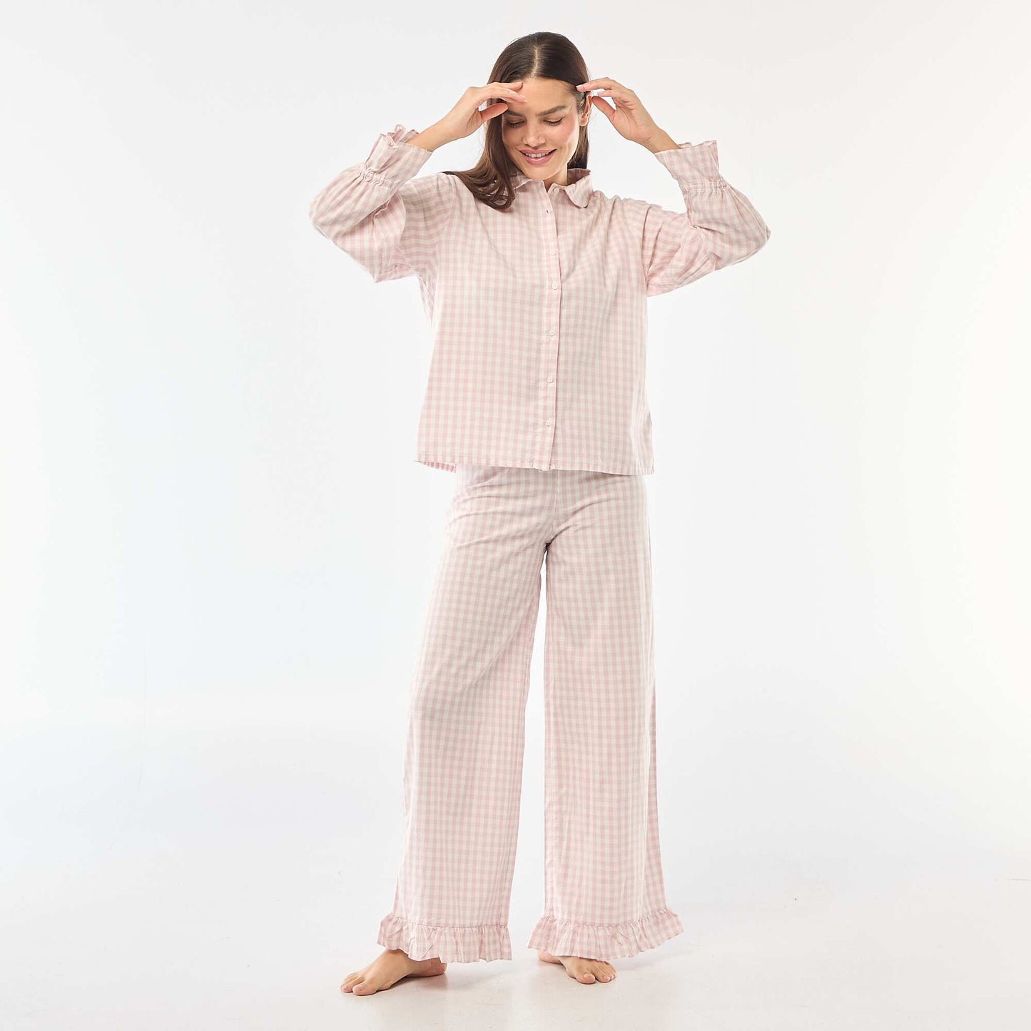 Pyjama long en popeline - 2 pièces ROSE