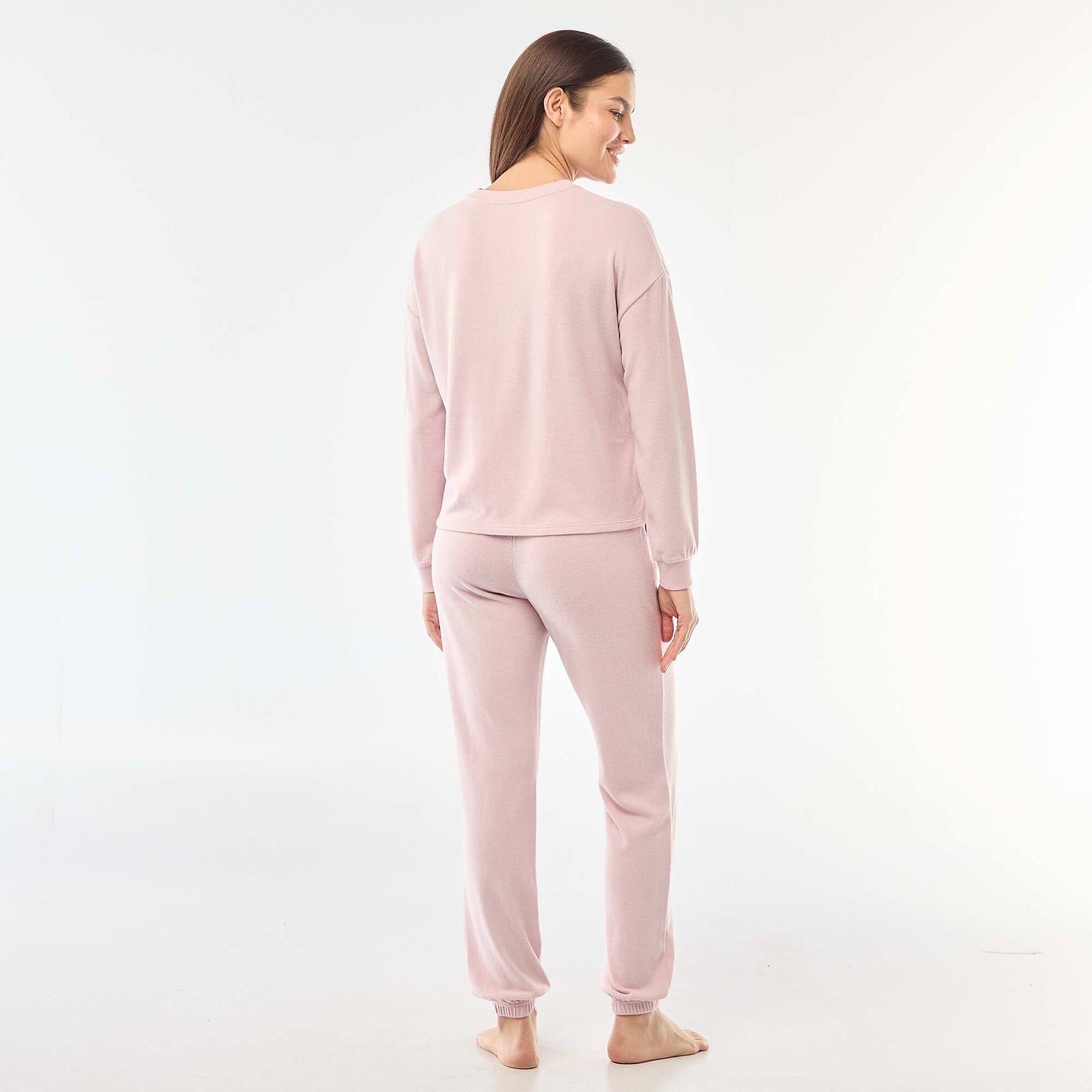 Pyjama long en maille chaude - 2 pièces ROSE