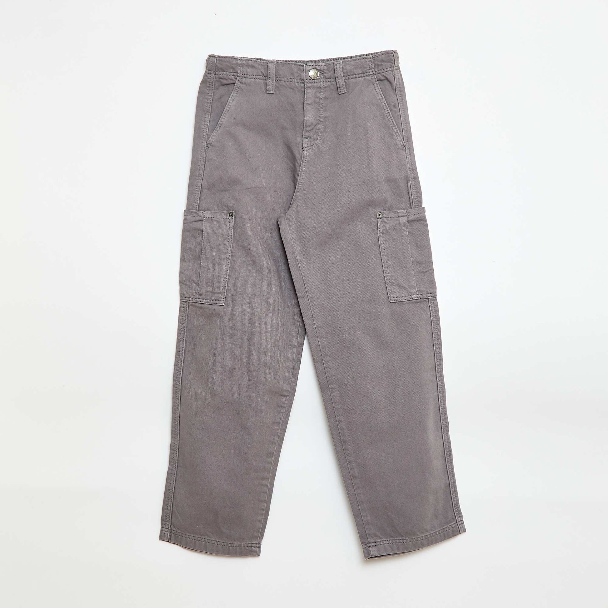 Pantalon multipoches uni GRIS