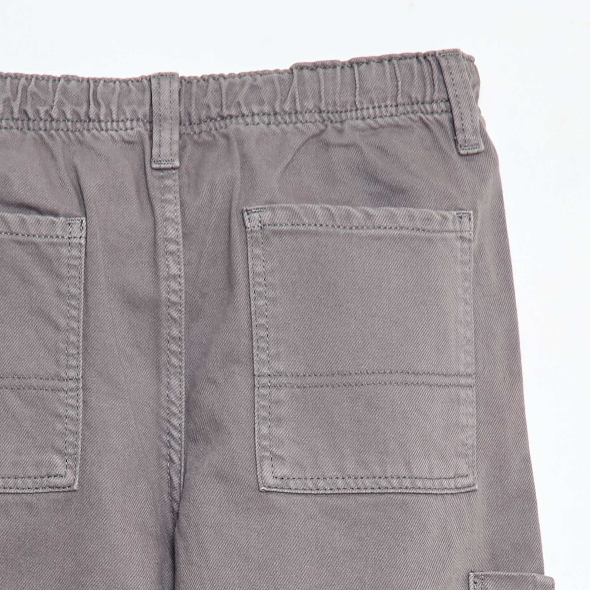 Pantalon multipoches uni GRIS